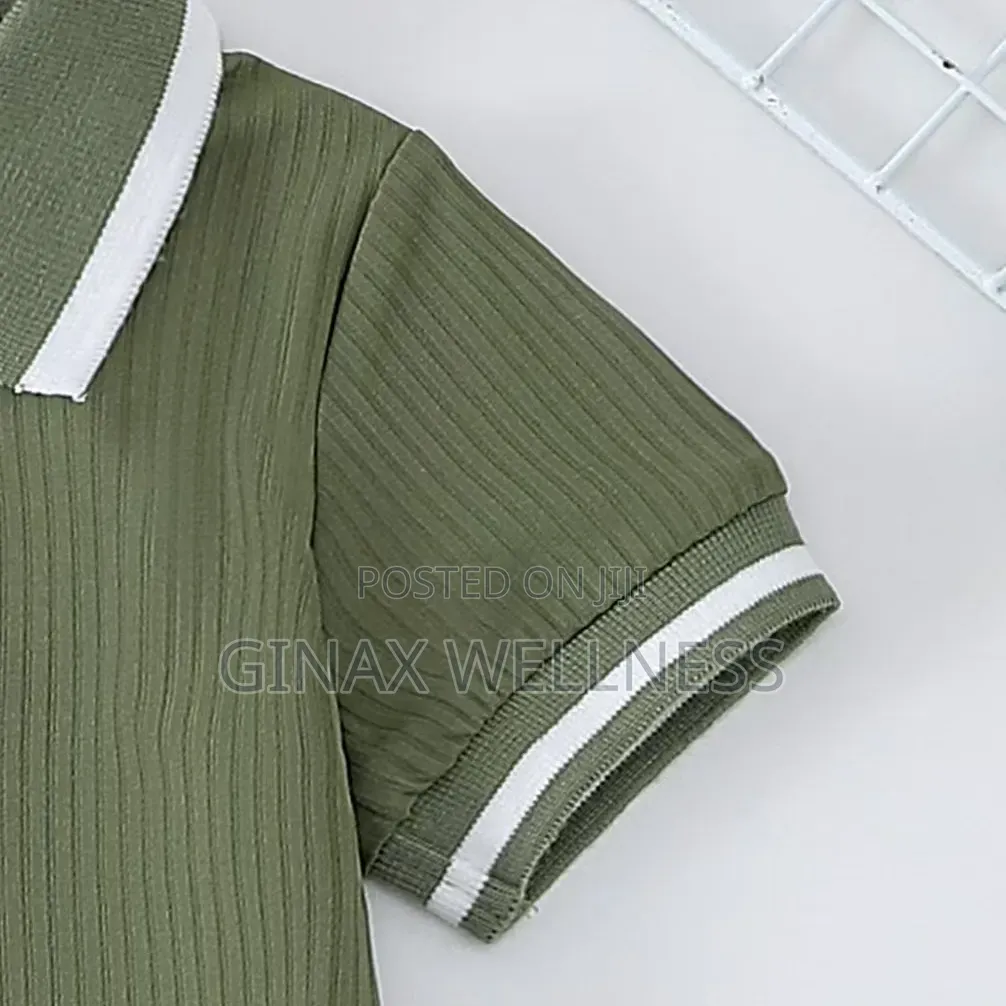 Baby Boys 2-Piece Ribbed Polo Shirt and Shorts Outfit Set (6–12Months)