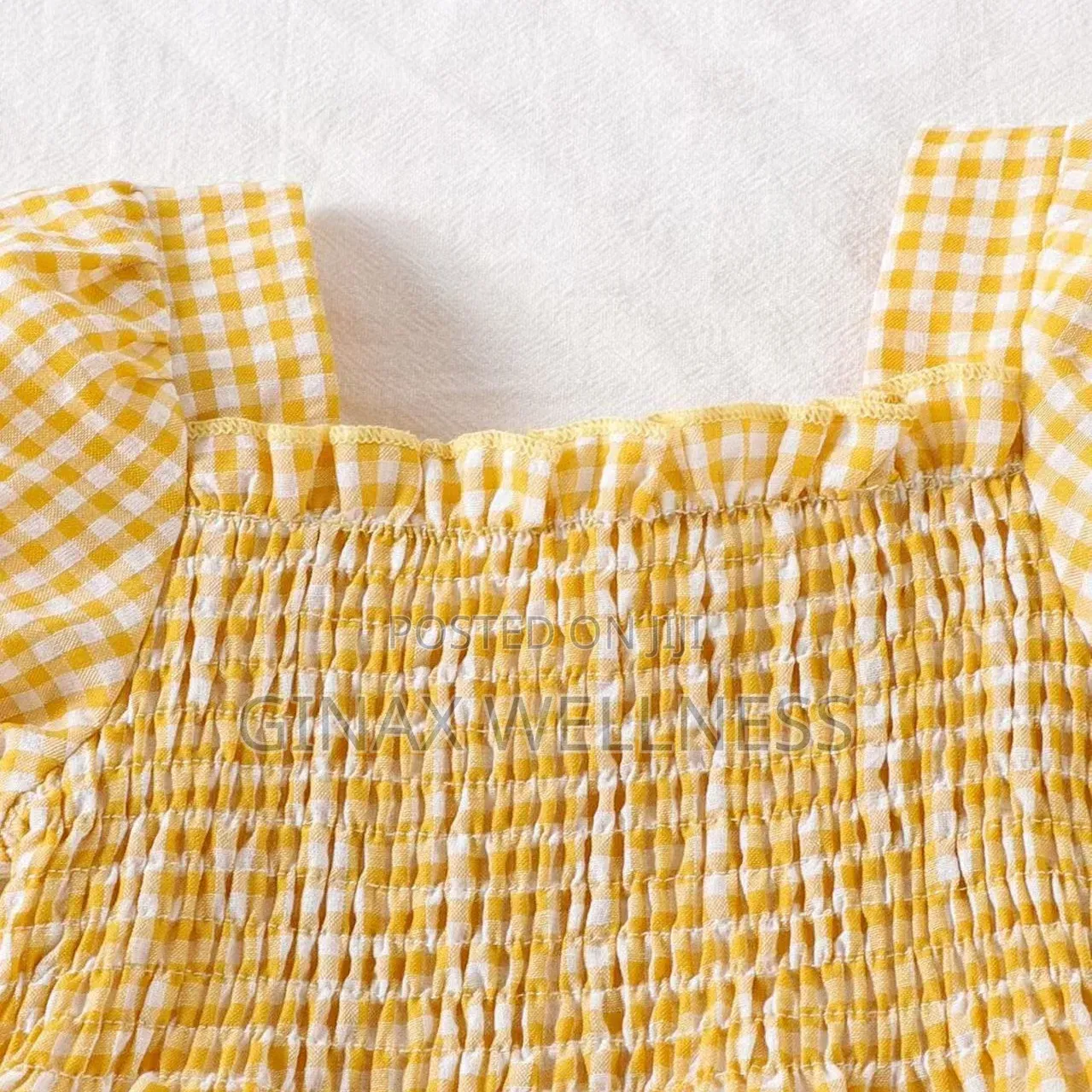 Baby Girls 2-Piece Checkered Top and Denim Shorts Set (6–12 Months)