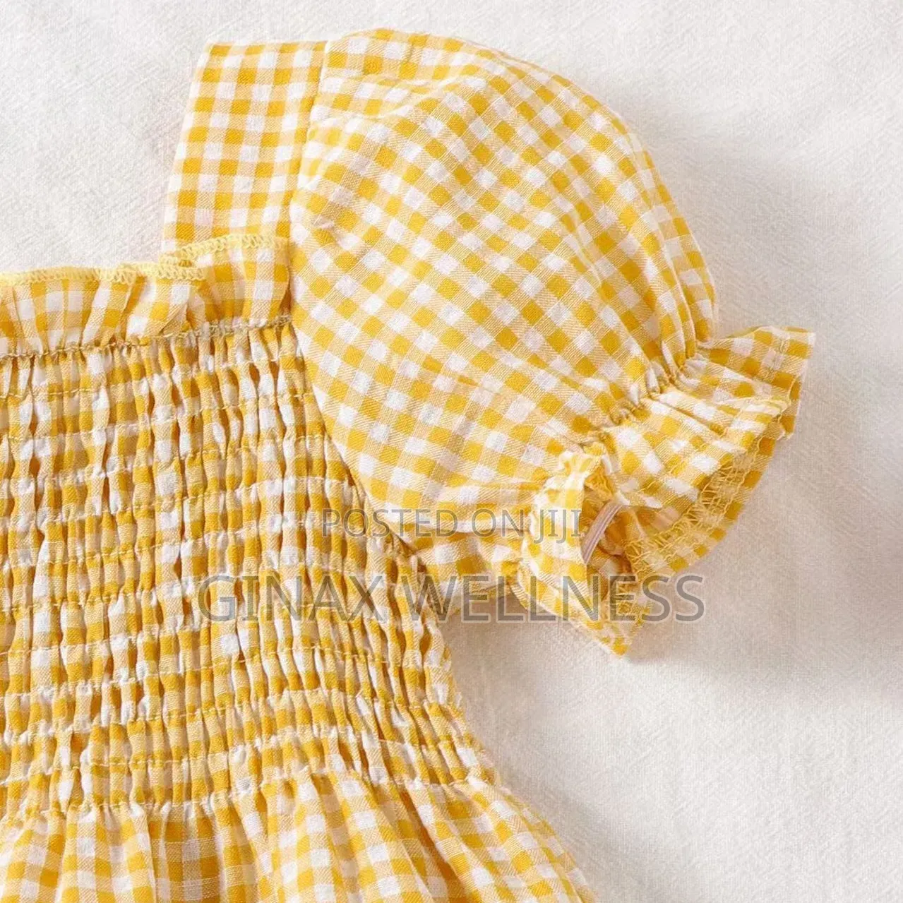 Baby Girls 2-Piece Checkered Top and Denim Shorts Set (6–12 Months)