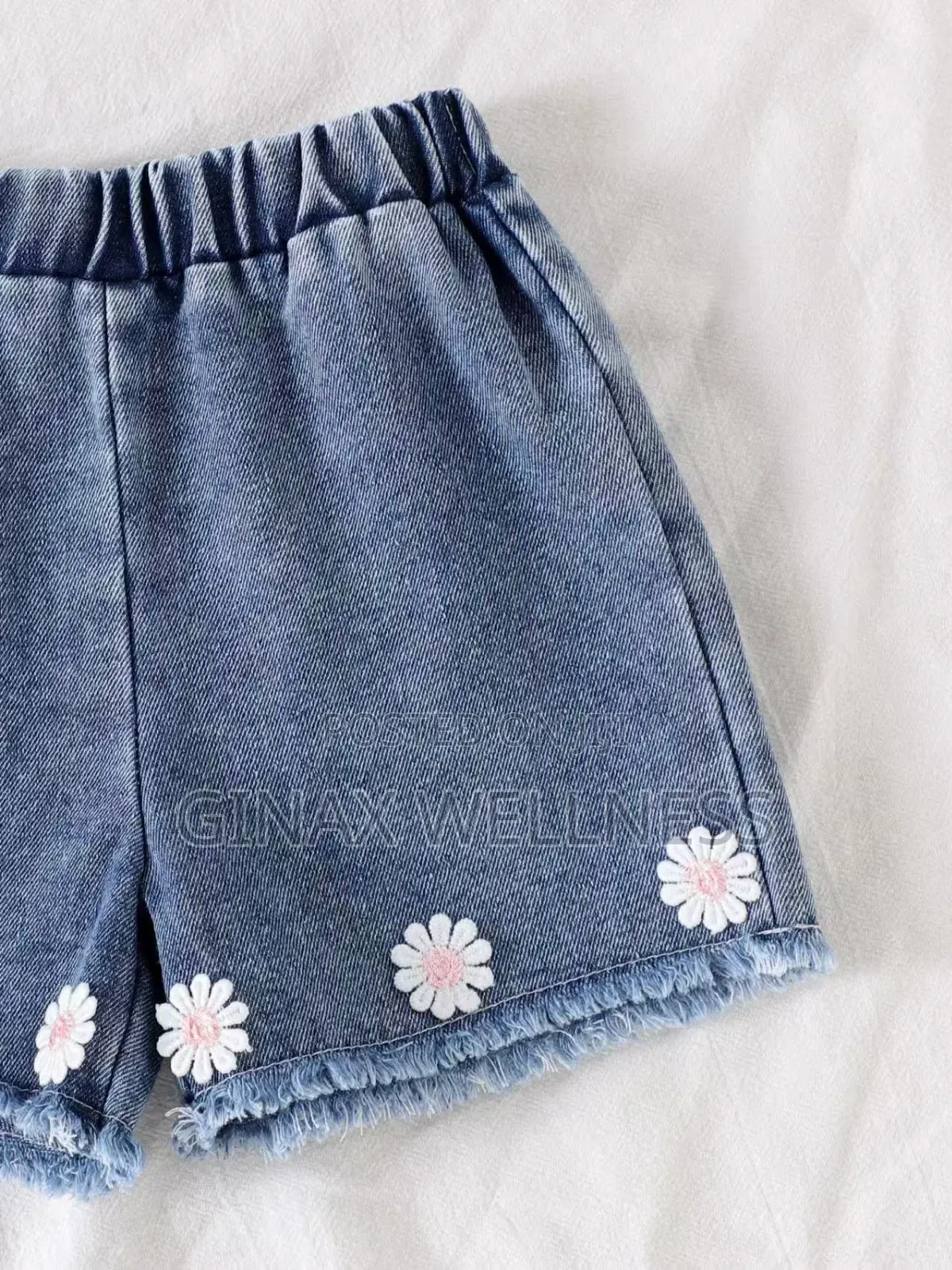 Baby Girls 2-Piece Checkered Top and Denim Shorts Set (6–12 Months)