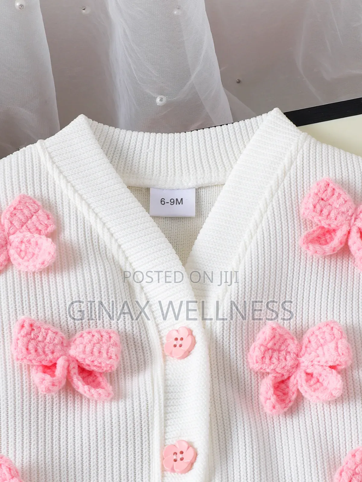 Baby Girls' 2-Piece Pleated Skirt & Knitted Cardigan Set (6–12 Months)