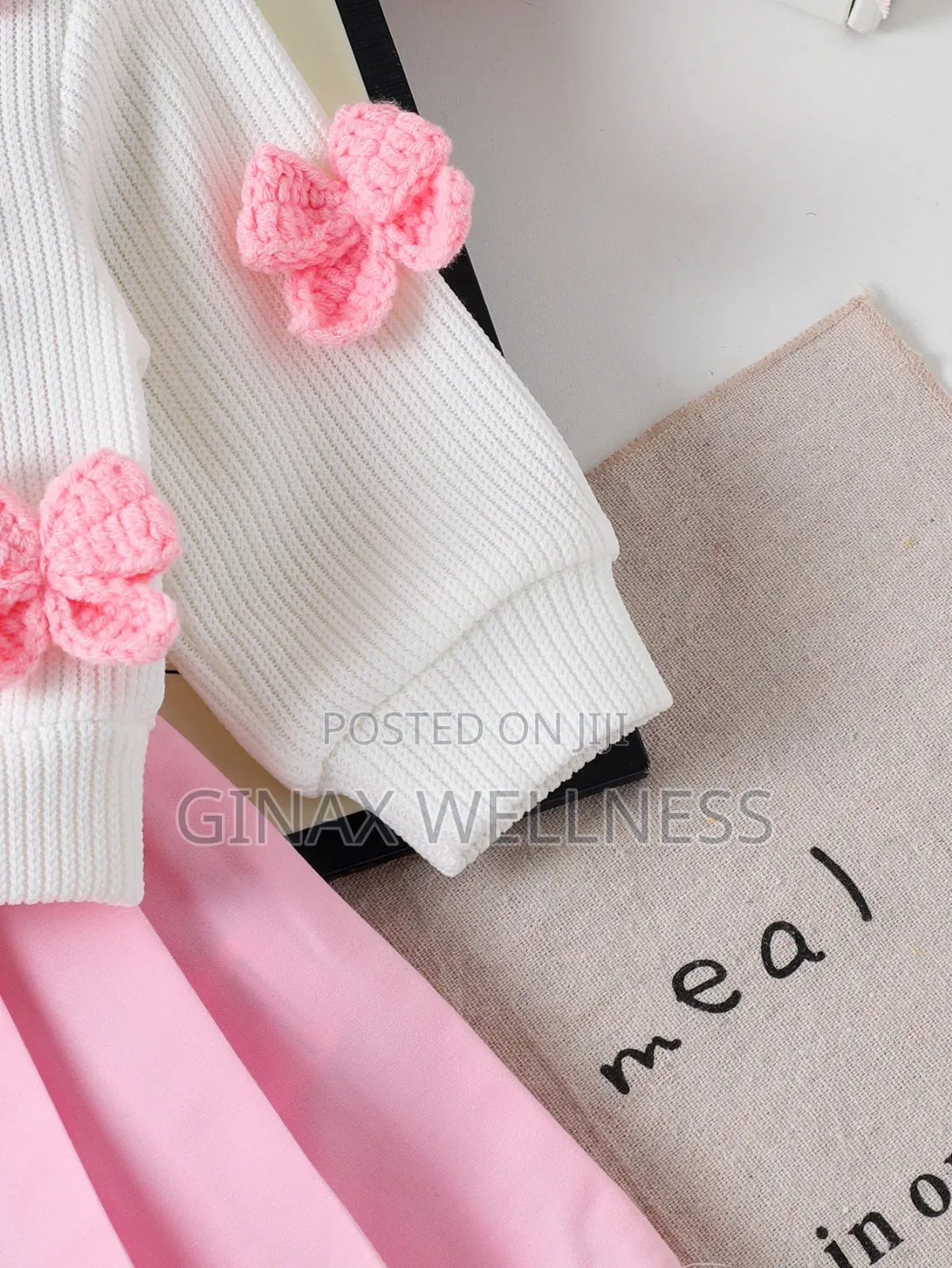 Baby Girls' 2-Piece Pleated Skirt & Knitted Cardigan Set (6–12 Months)