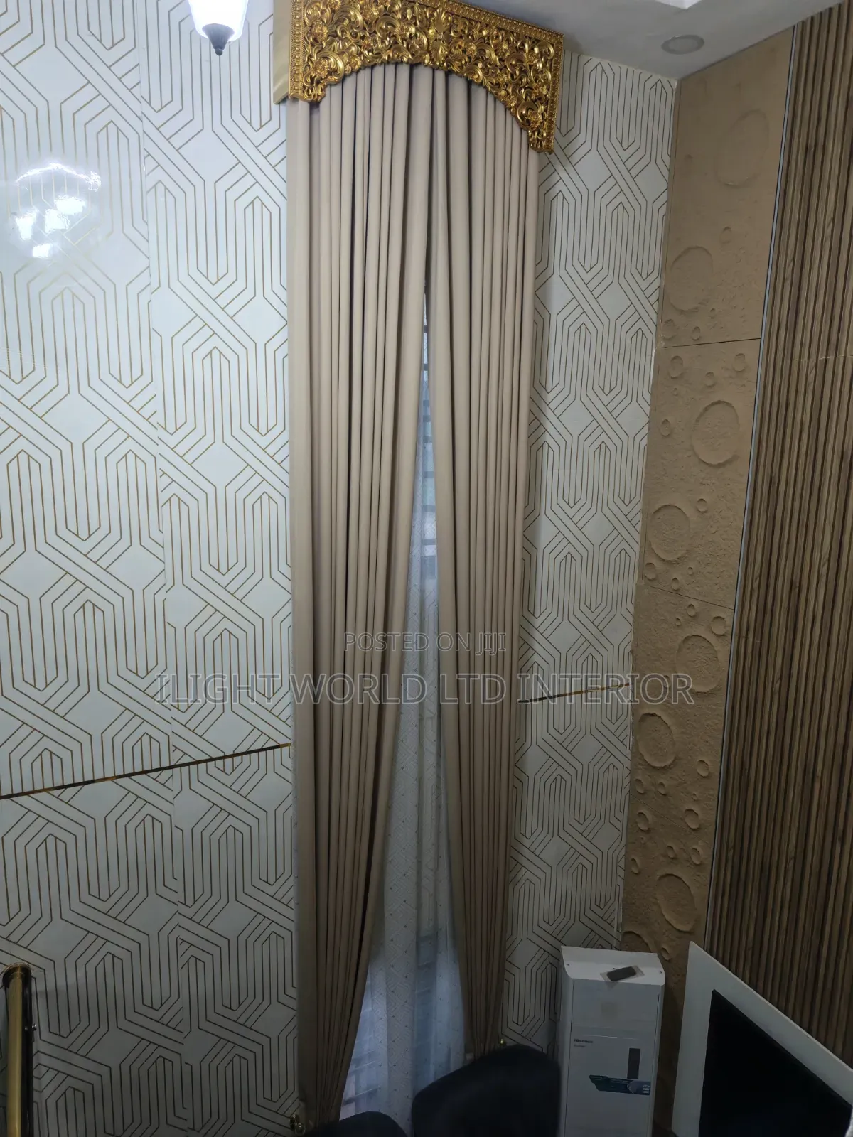 Quality Full Wall Length Fabric Curtains.
