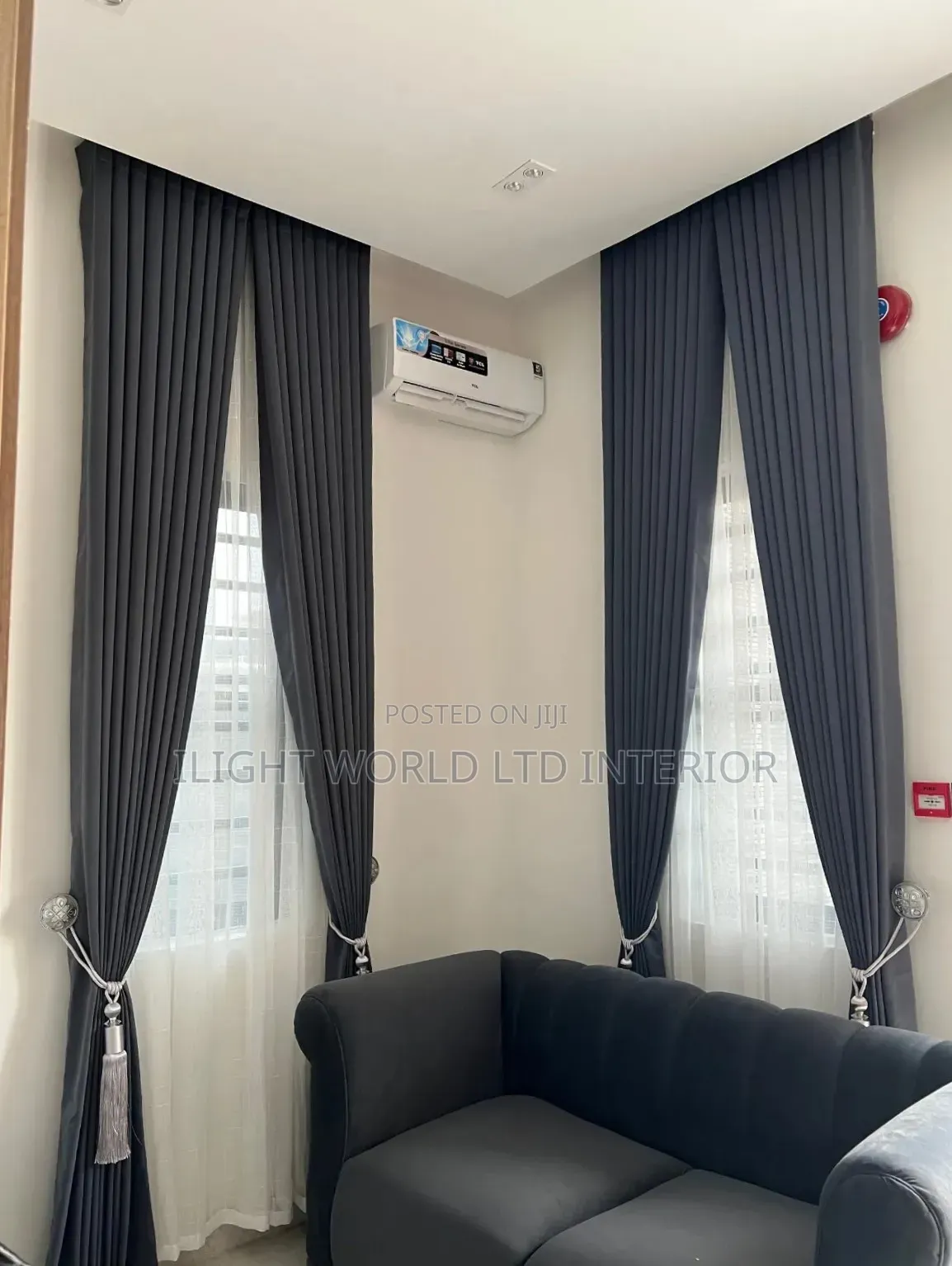 Quality Full Wall Length Fabric Curtains.