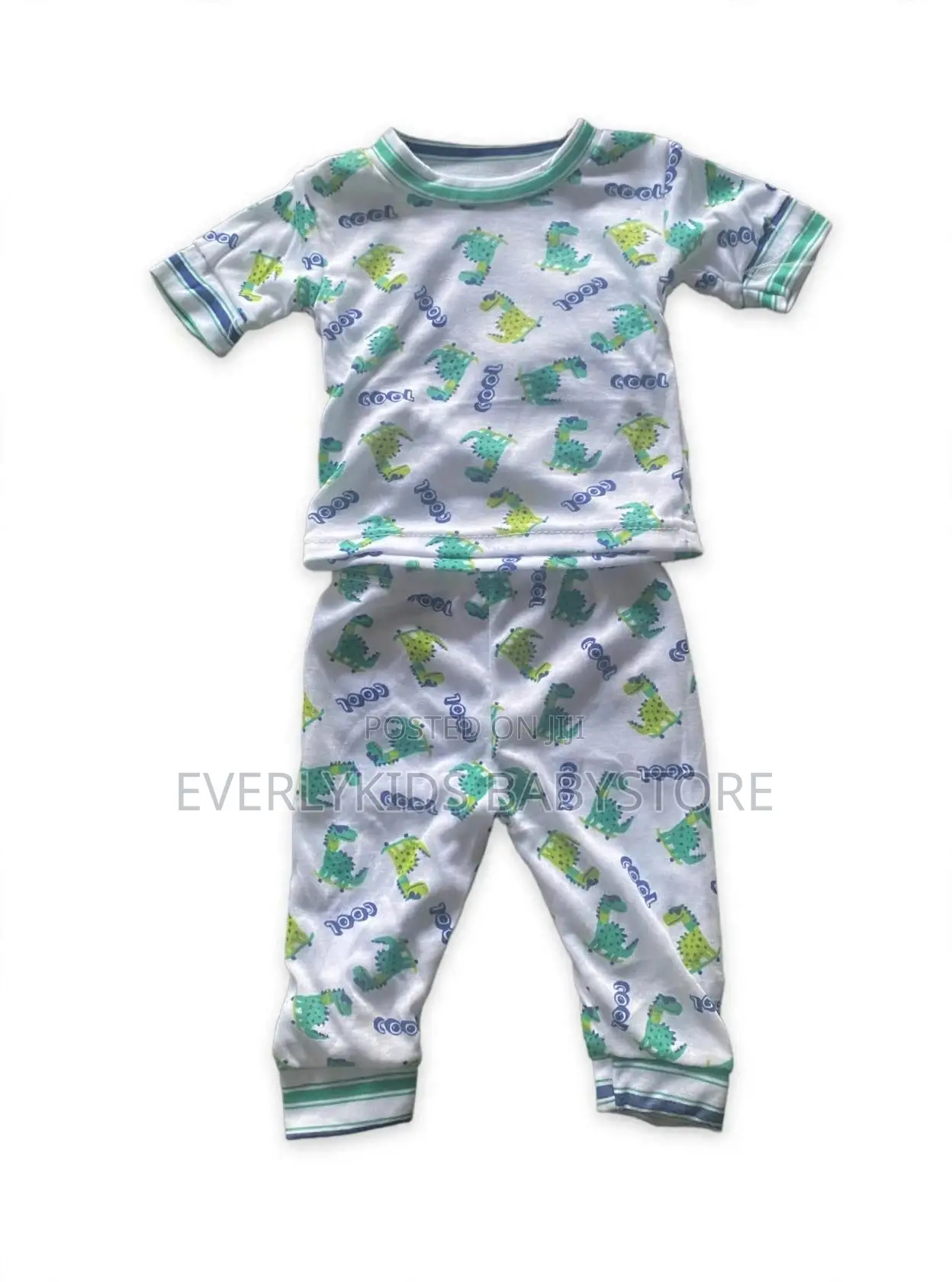 6Pcs Baby Dino Set 0-3m - Shirt Pant Bib Cap
