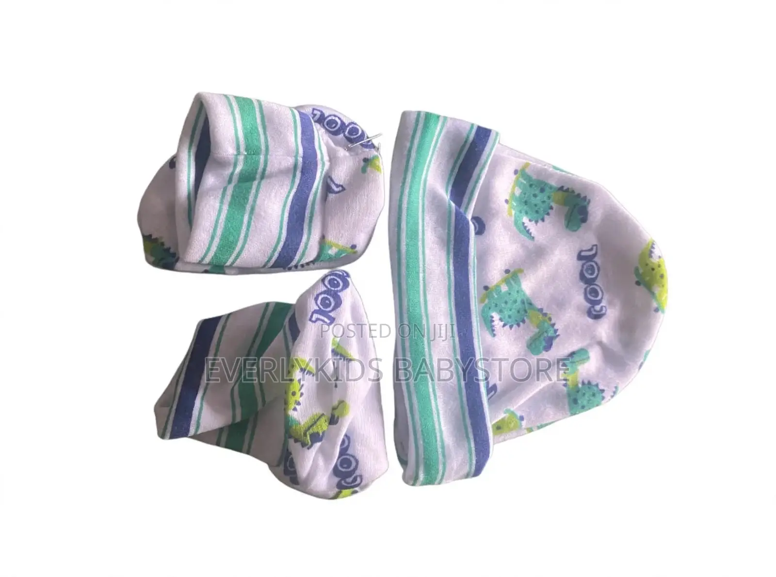 6Pcs Baby Dino Set 0-3m - Shirt Pant Bib Cap