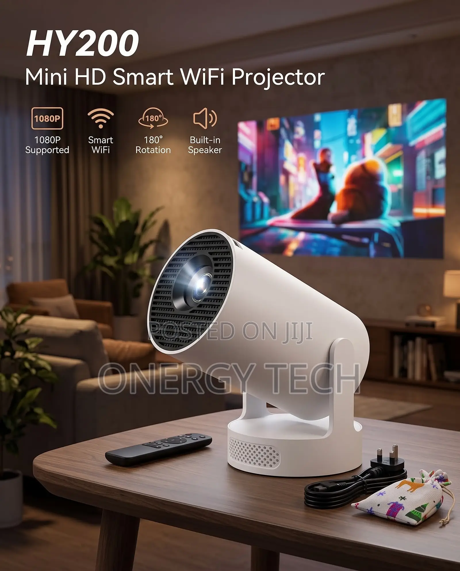 HY200 Mini HD Smart WiFi Projector