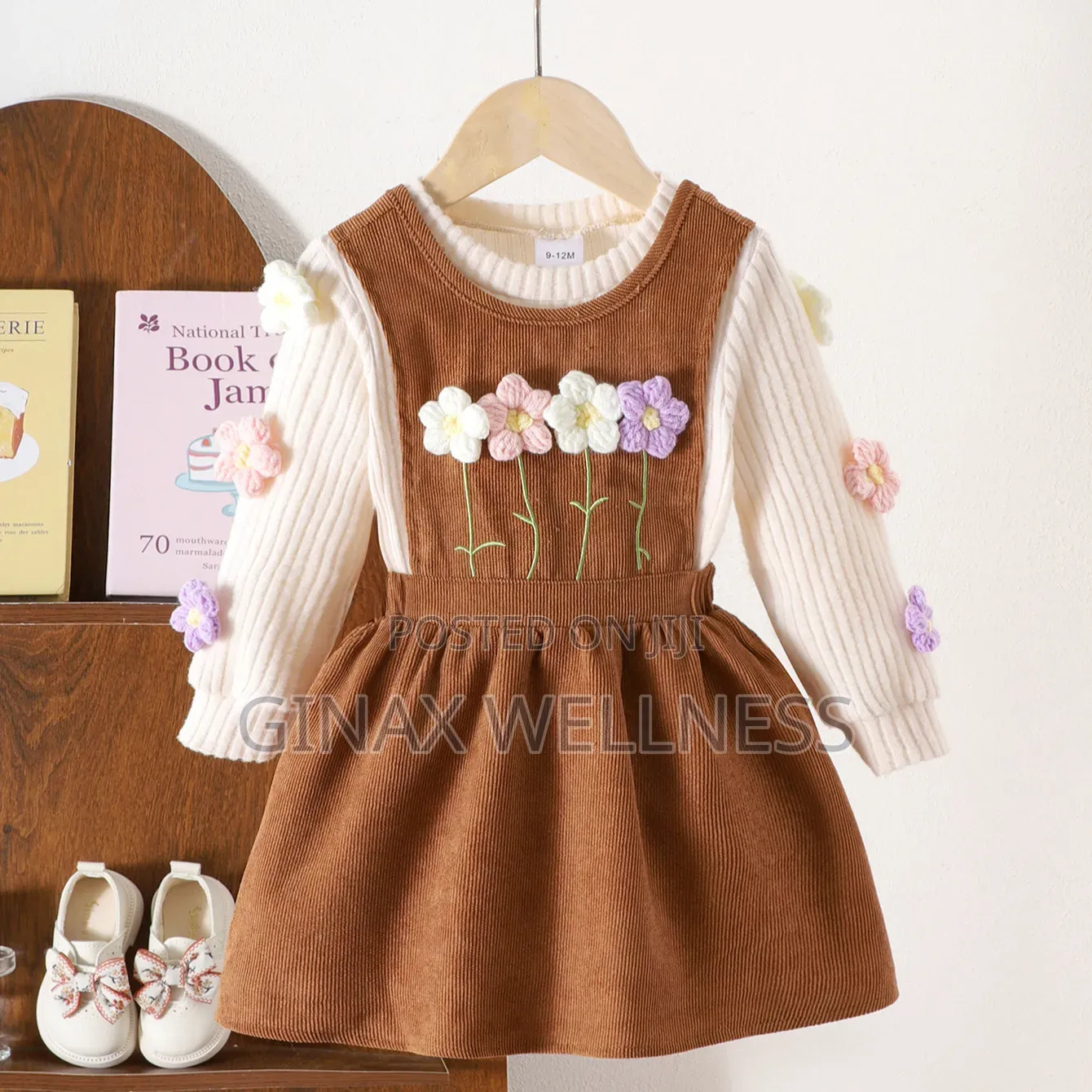 Baby Girls' 2-Piece Corduroy Pinafore Dress & Long Sleeve Top (9-12m)