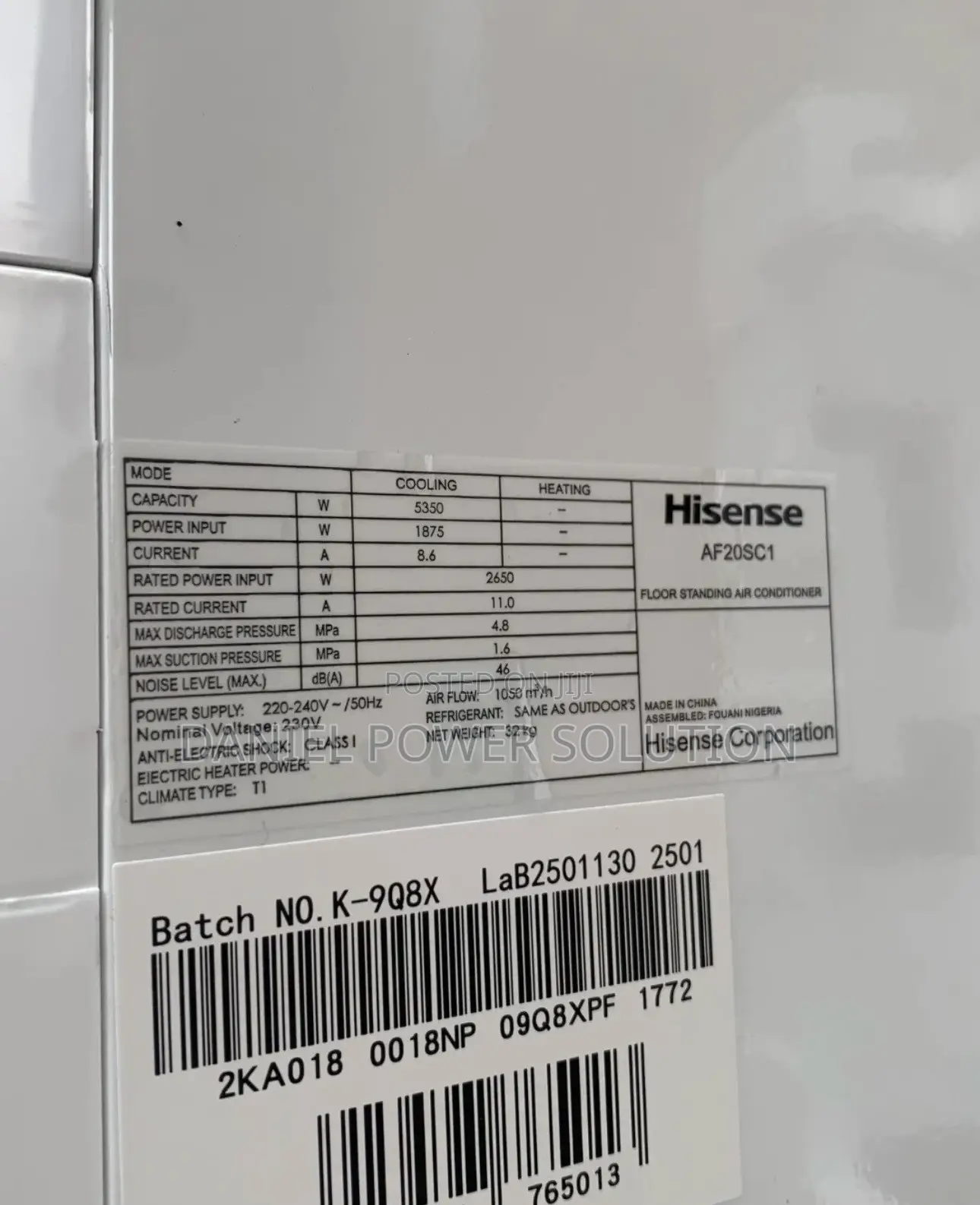Hisense 3 Ton Floor Standing Inverter Air Conditioner