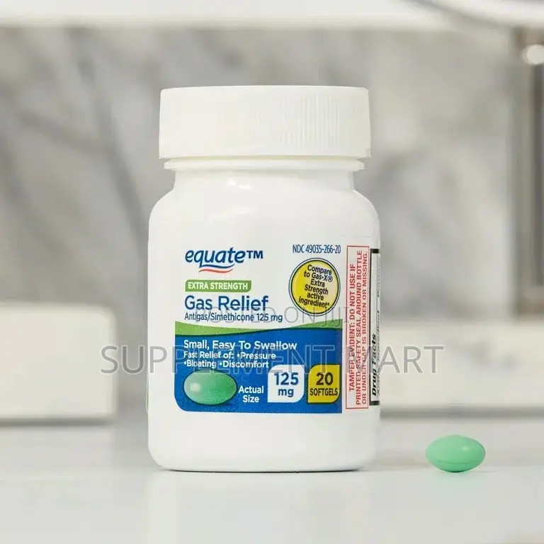 Gas Relief 125mg, Simethicone for Bloating, Pressure, and Discomfort