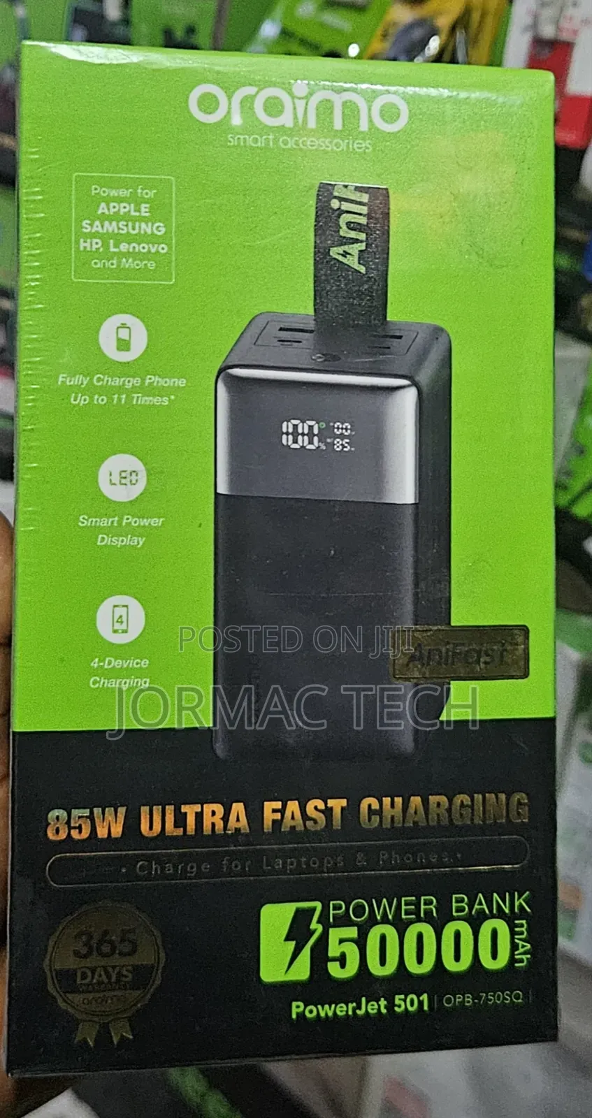 Oraimo 50000mAh Power Bank 85w for Laptop and Phone