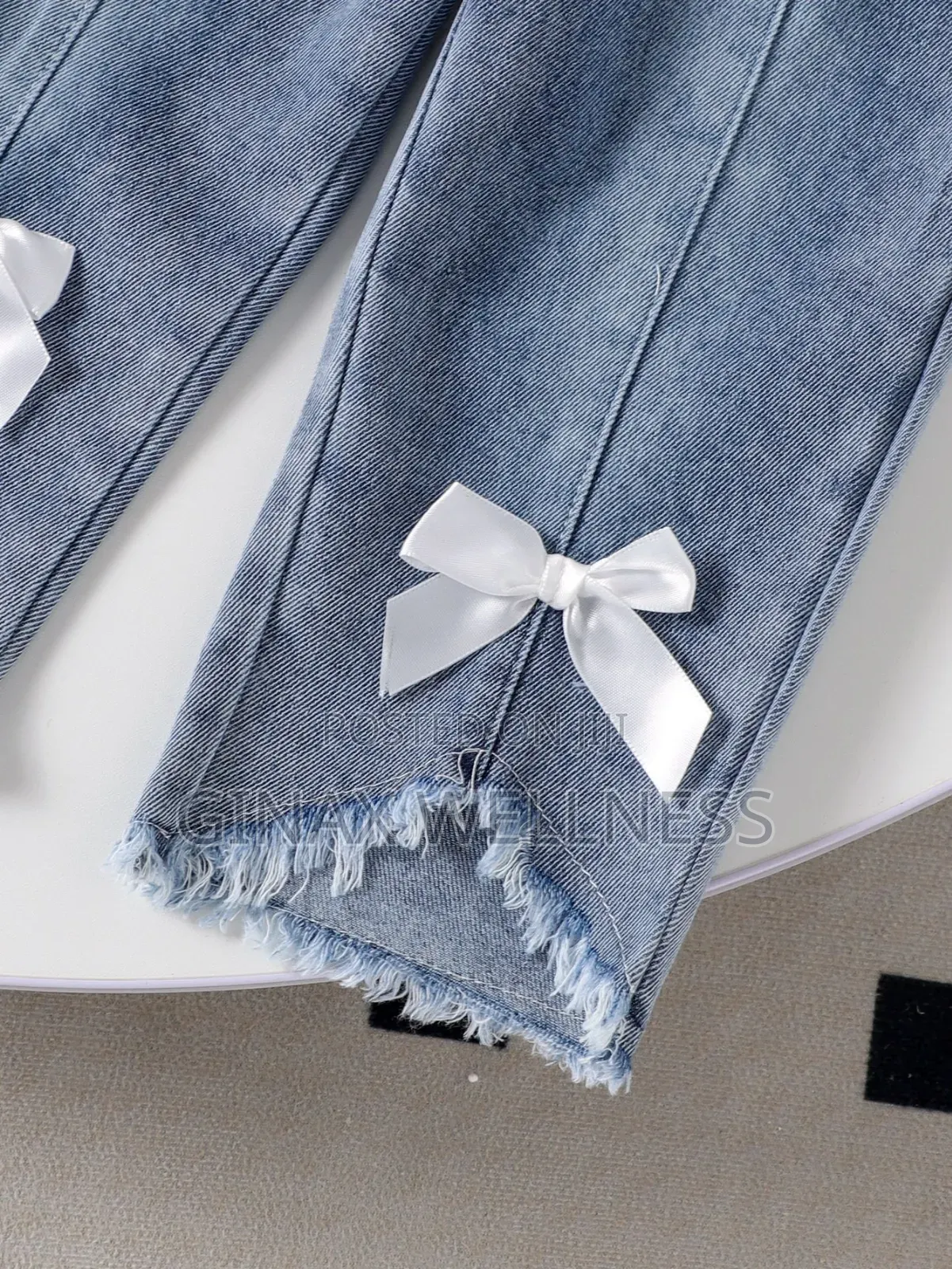 Baby Girls' 2-Piece Black Sweatshirt and Blue Jeans Set (9-12 Months)