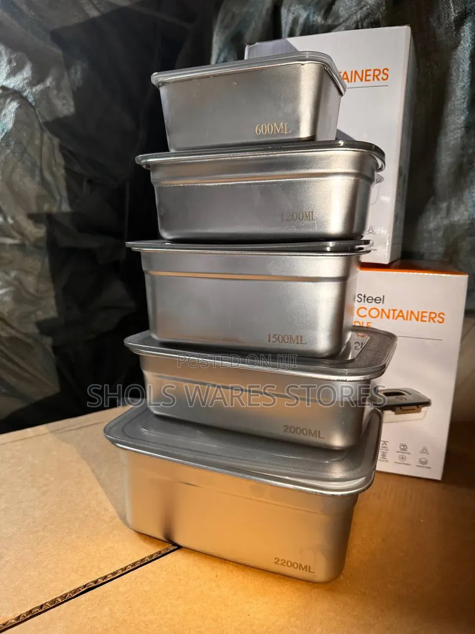 5 PCS Stainless Steel Sealed Food Storage Containers Set - Airtight