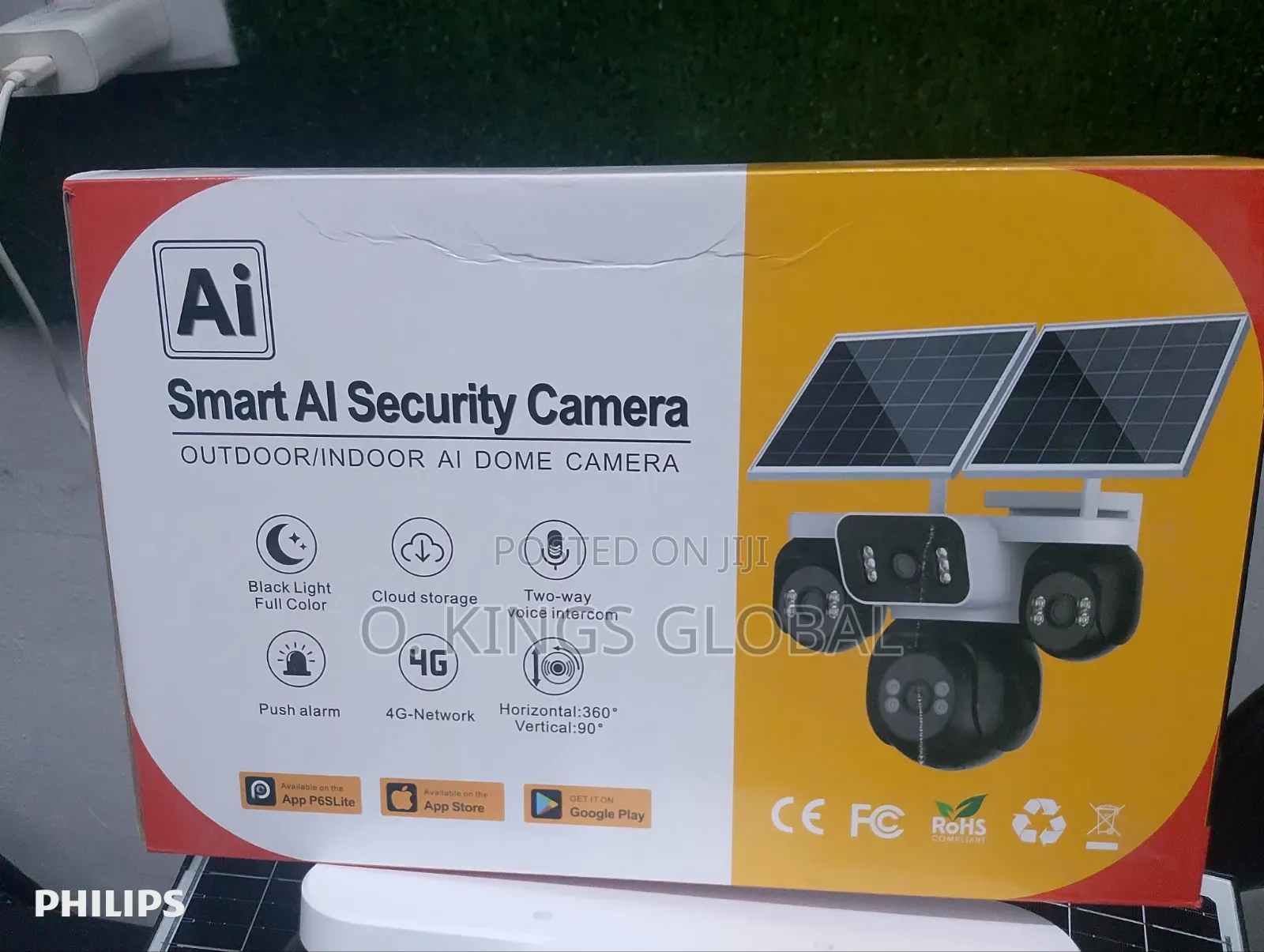AI 4 Lens, 4views, Double Panel AOV Hi-Easy CCTV Solar Camera
