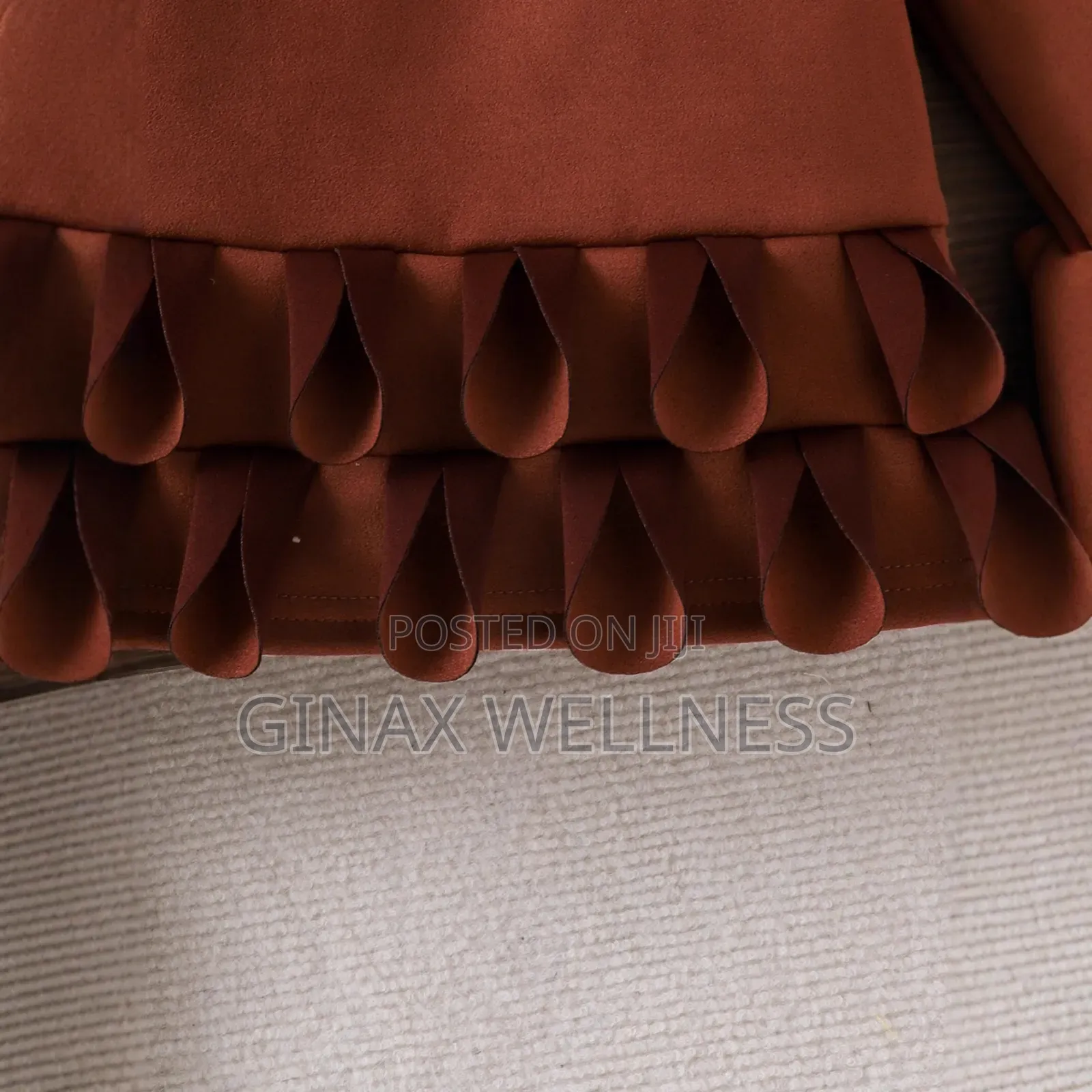 Baby Girls 2-Piece Brown Dress and White Fluffy Jacket Set (6-12m)