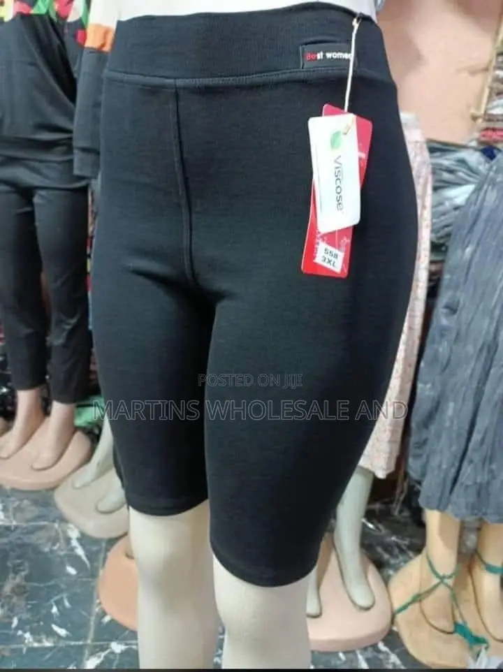 Black High-Waisted Viscose Biker Shorts (Or Cycling Shorts) Featuring