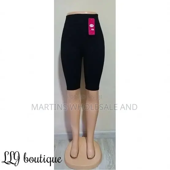 Black High-Waisted Viscose Biker Shorts (Or Cycling Shorts) Featuring