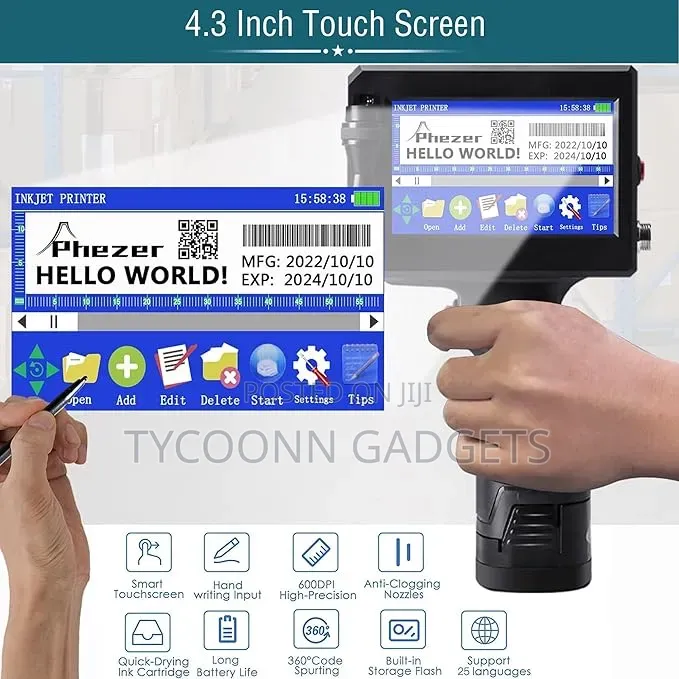 Handheld Printer, 2025 Upgrade With 72ML Quick-Drying Ink Cartridge