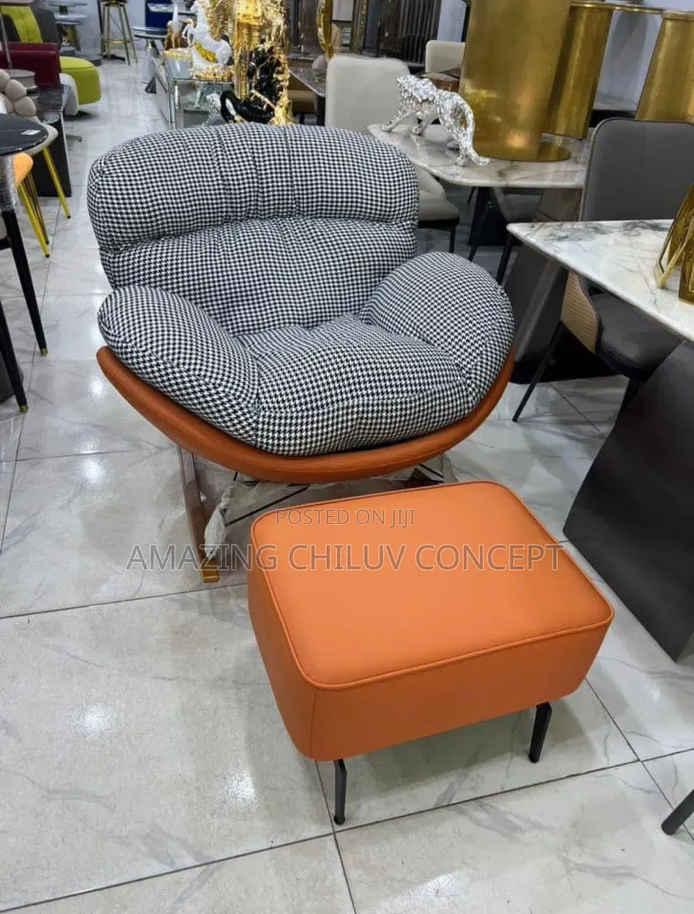 Luxury Accents Chair With Matching Ottoman