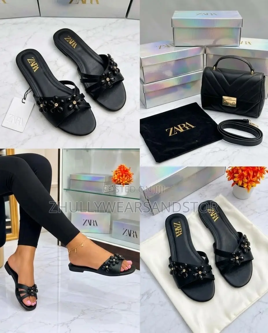 High Quality Luxury Beaded Zara Slippers