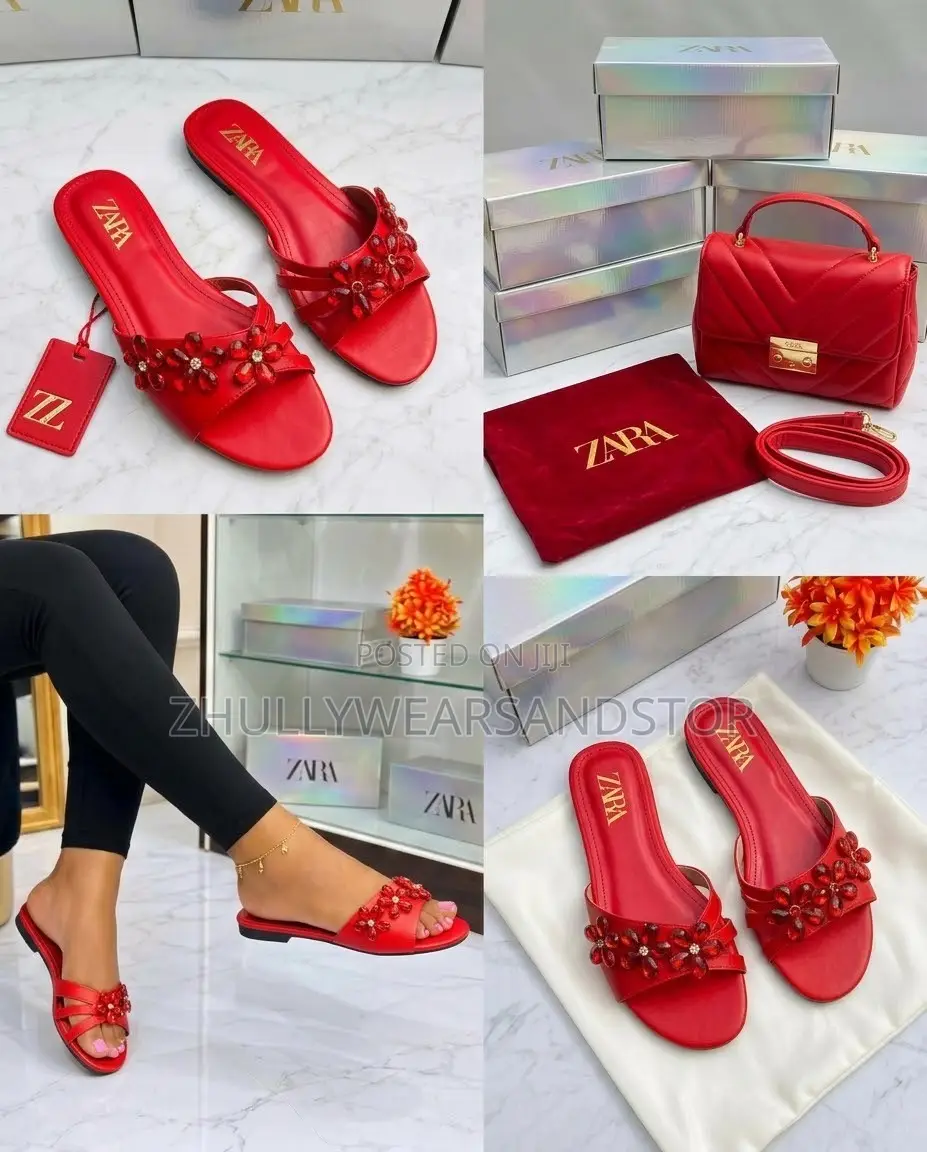 High Quality Luxury Beaded Zara Slippers