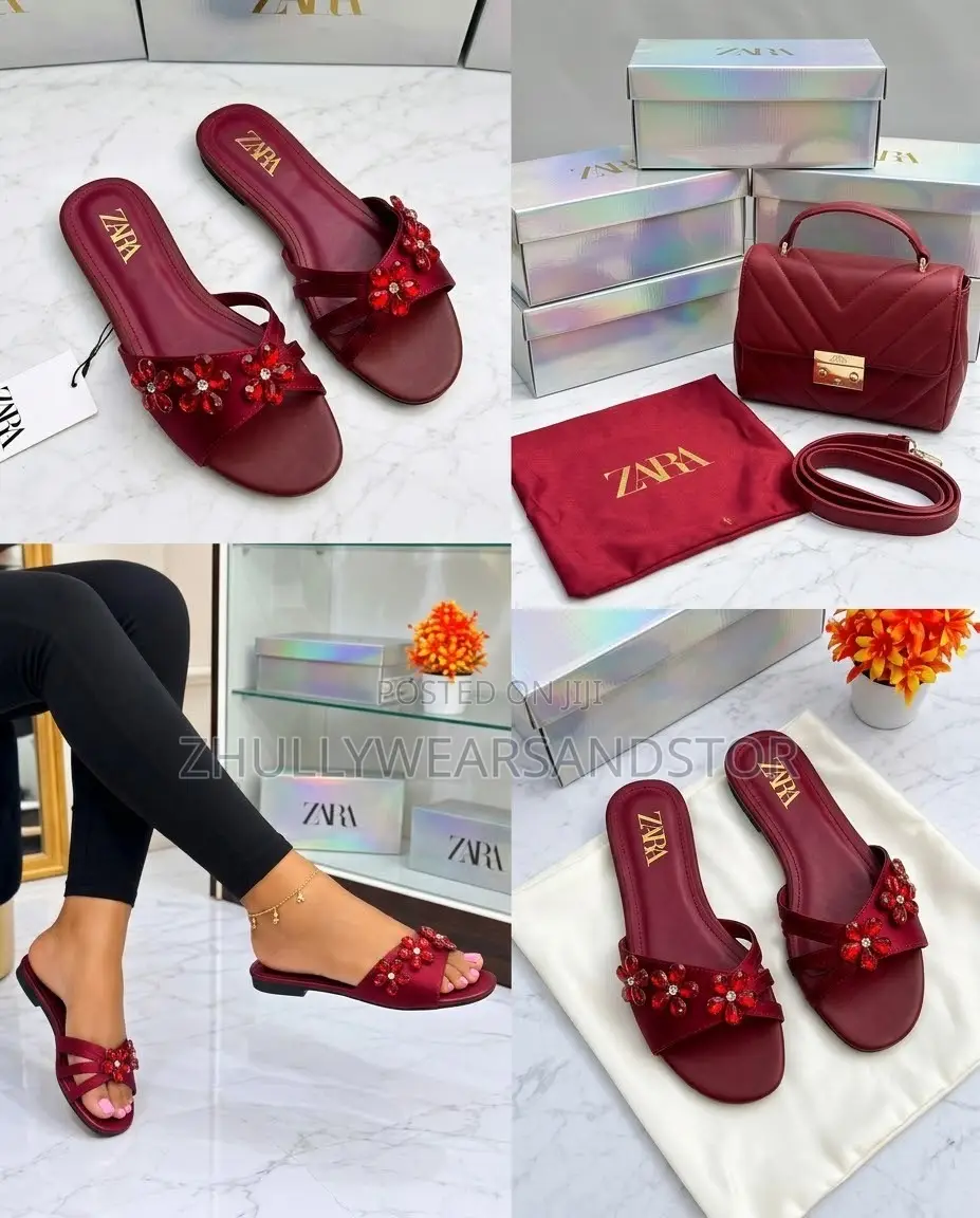 High Quality Luxury Beaded Zara Slippers