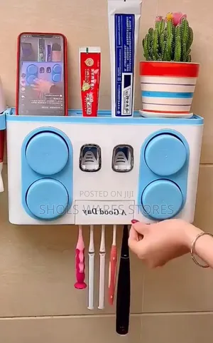 Wall Mounted Toothbrush Holder / Automatic Double Toothpaste Dispenser
