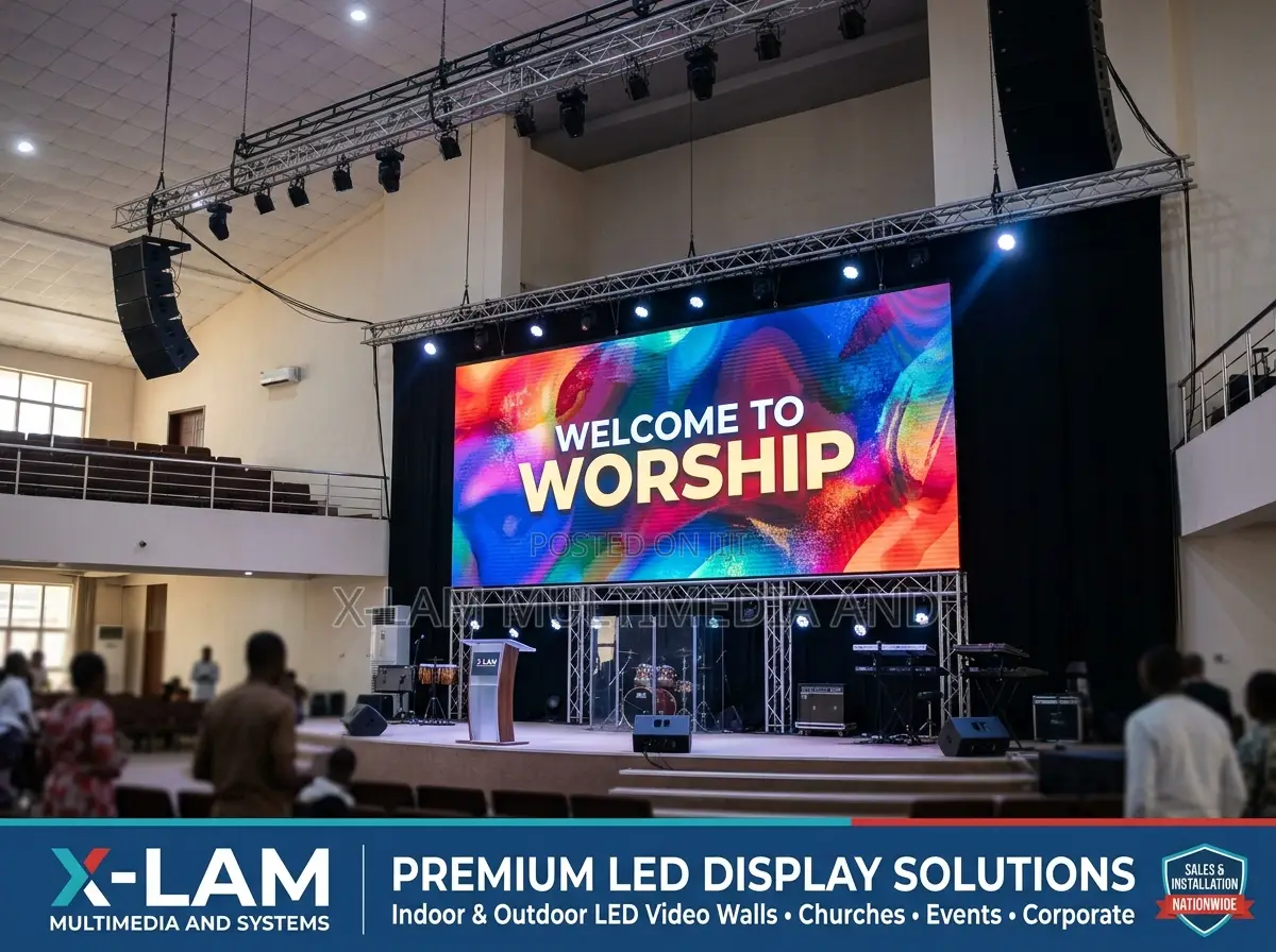 LED Wall for Church Live Video and Lyrics