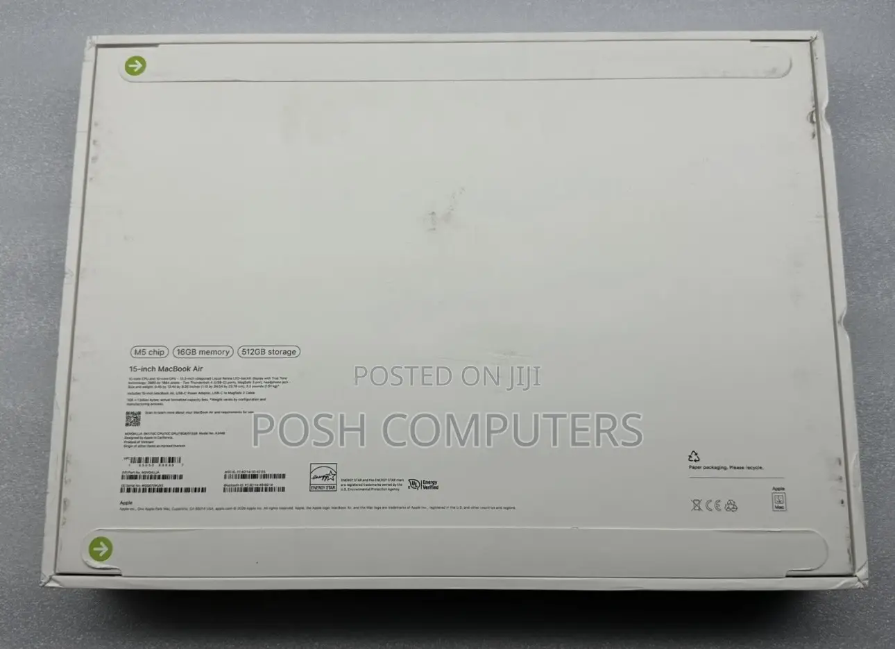 New Laptop Apple MacBook Air 2026 M5 16GB Apple M5 SSD 512GB
