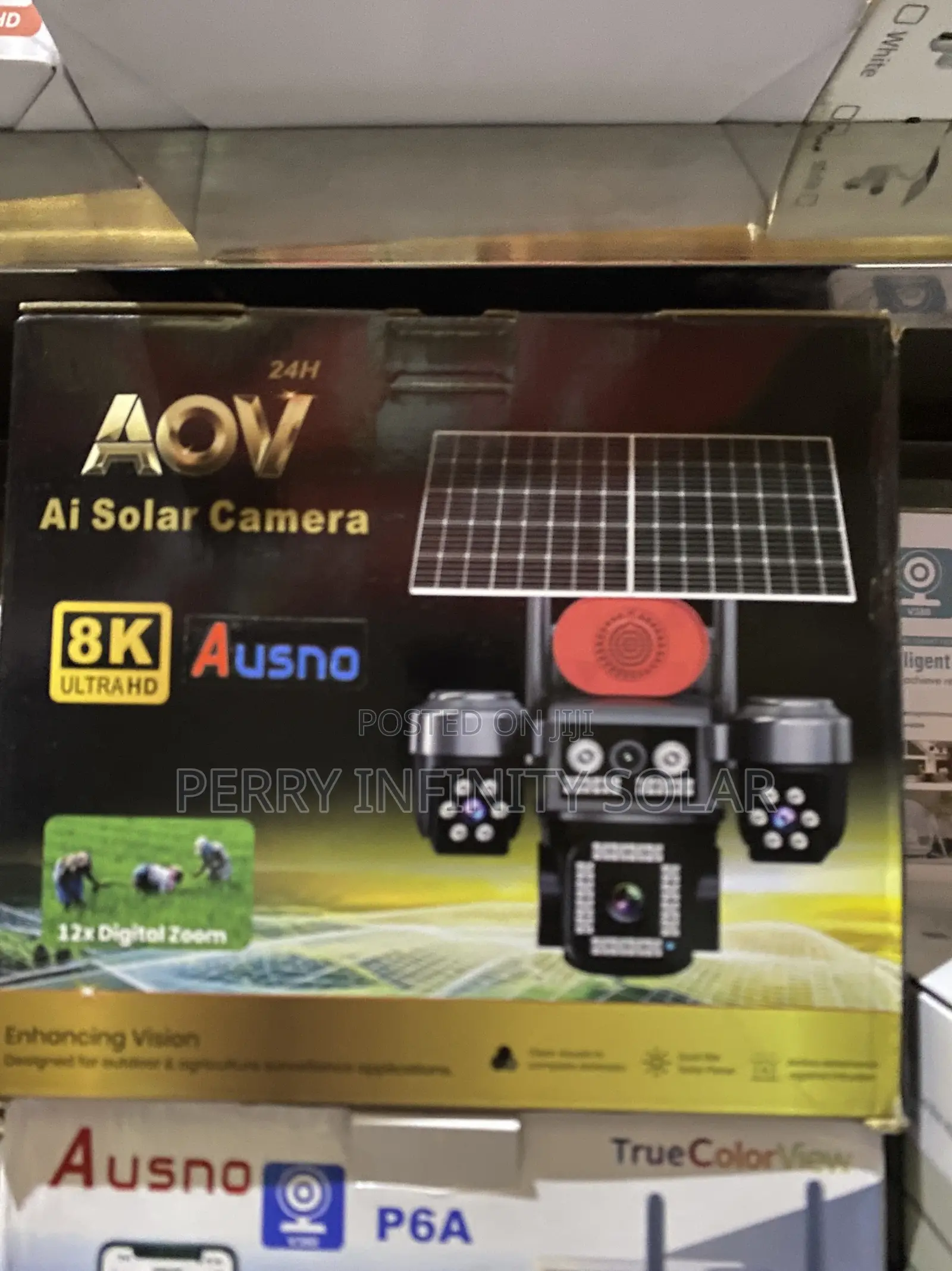 AUSNO P6A 8K AI Solar CCTV Camera – Dual Lens, Wireless Security Camer
