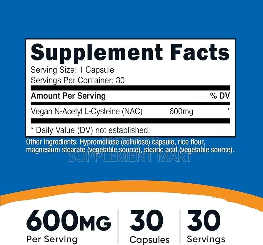 N-Acetyl-L-Cysteine (NAC), Immune, Respiratory, Liver Health, 600 Mg