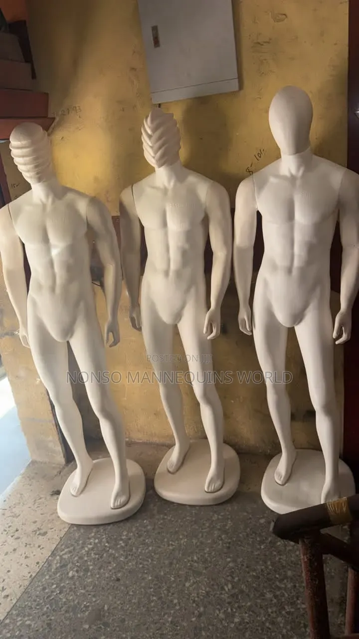 White Plastic Male Mannequin of Different Head Types