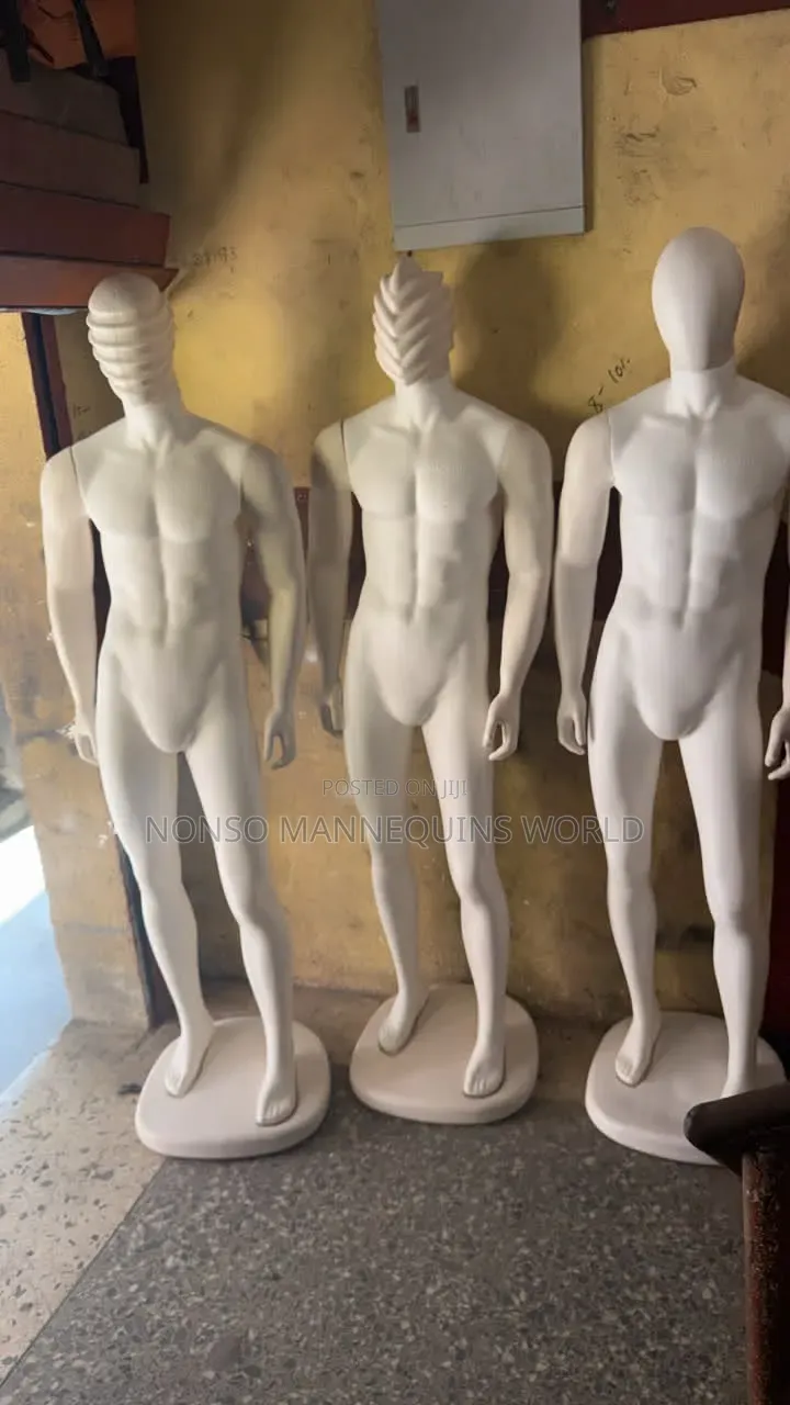 White Plastic Male Mannequin of Different Head Types