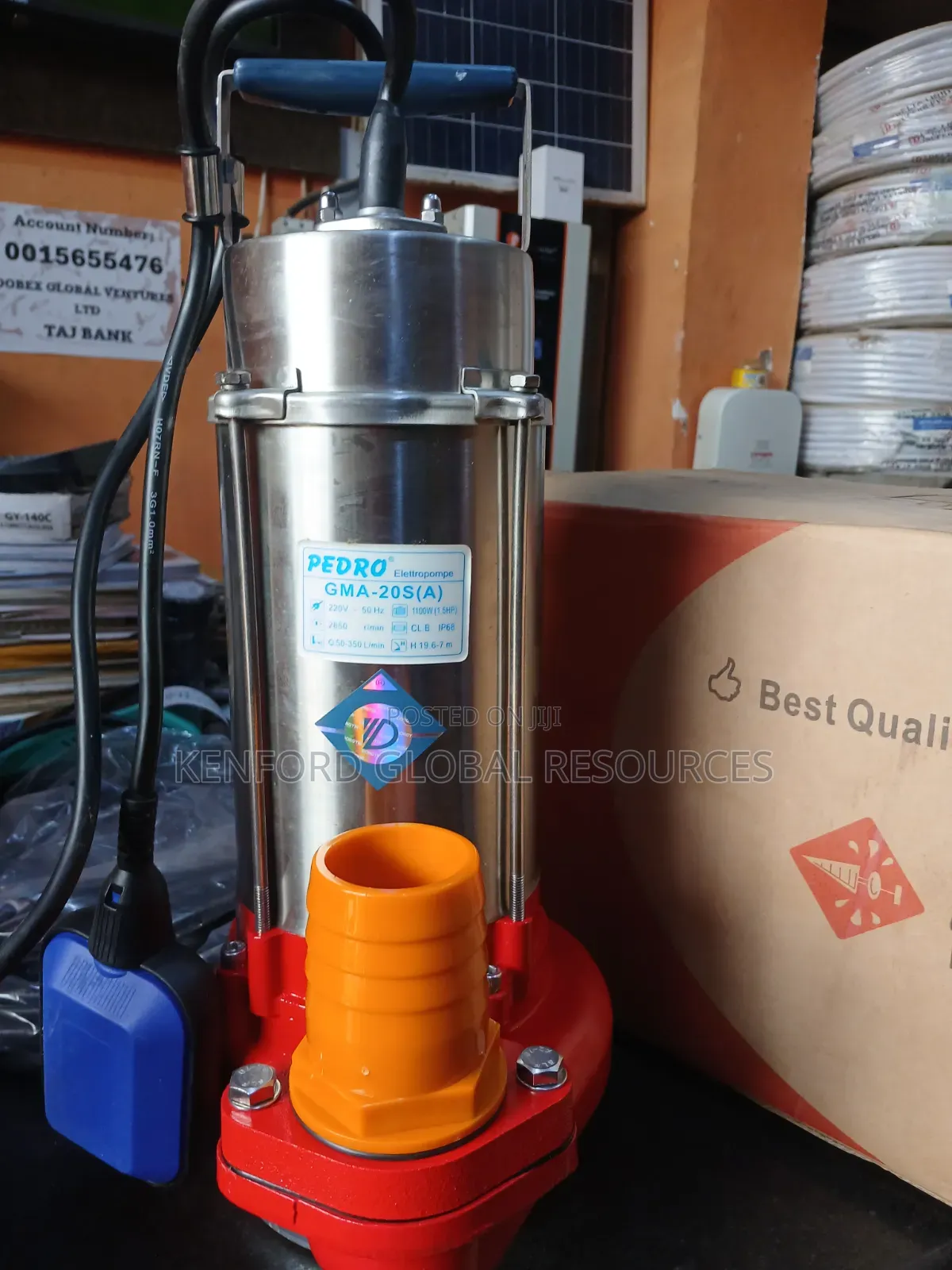 1hp Quality Sewage Pump  Copper Coil Pedro