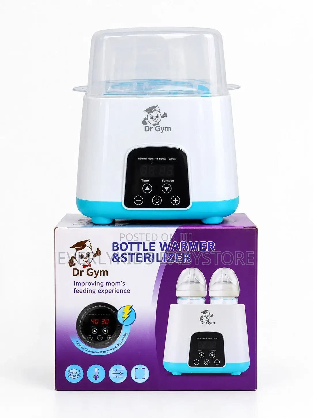 Dr Gym Double Bottle Warmer & Sterilizer - Fast Warm + Sterilize