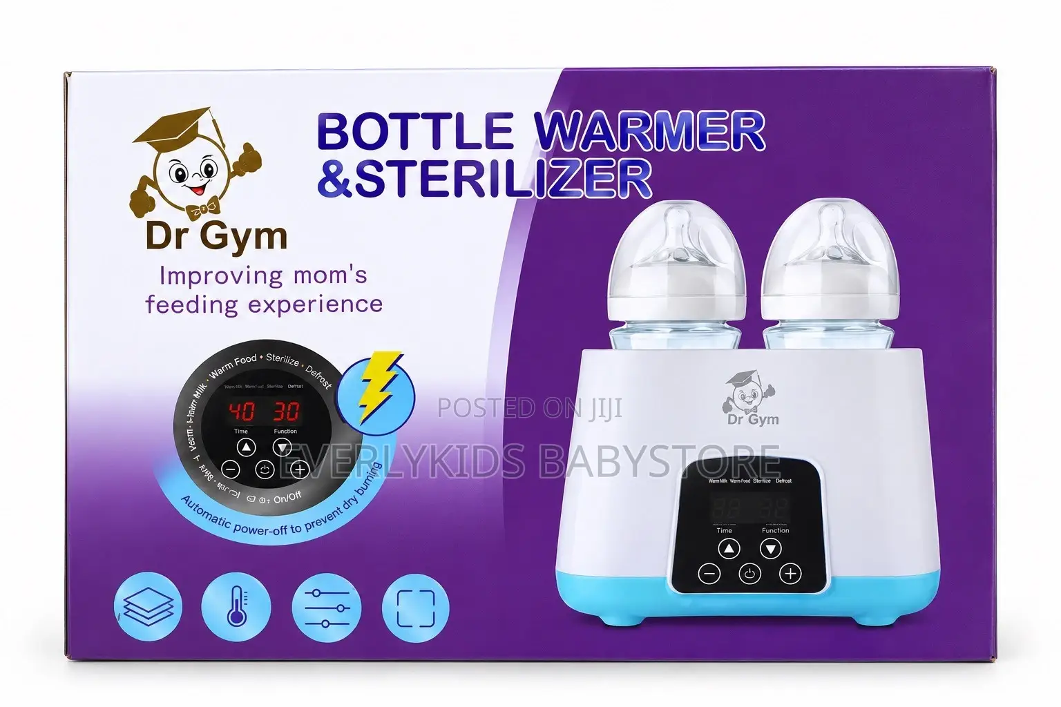Dr Gym Double Bottle Warmer & Sterilizer - Fast Warm + Sterilize