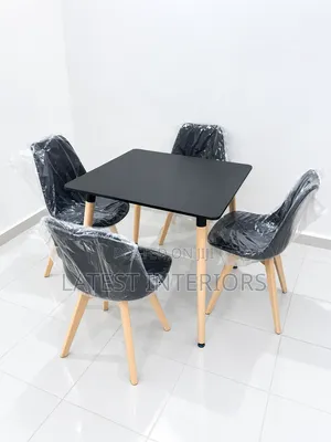 Modern 4-Seater Dining/Restaurant Set With Wooden Legs