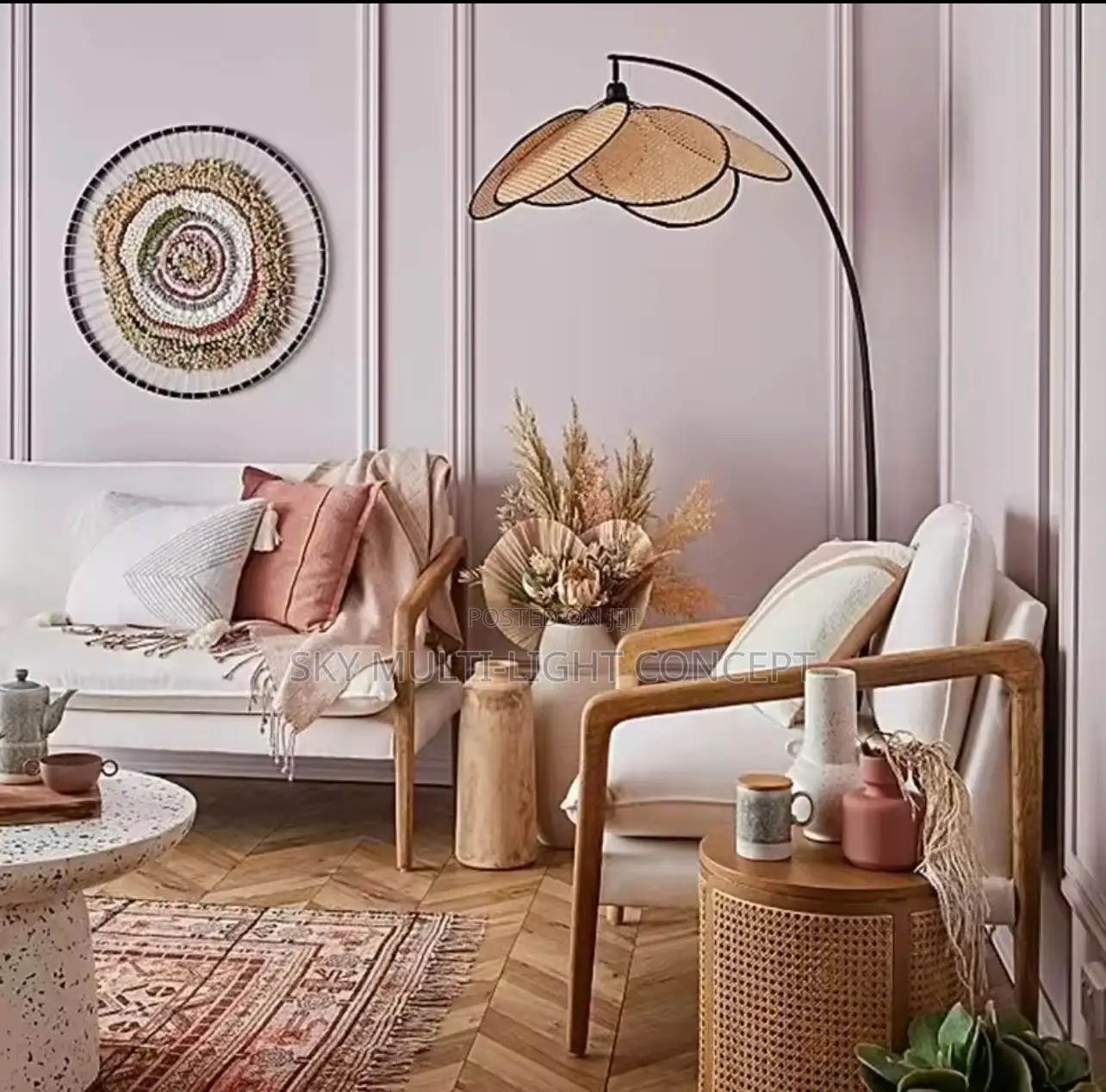 Nordic Petal Grid Floor Lamp