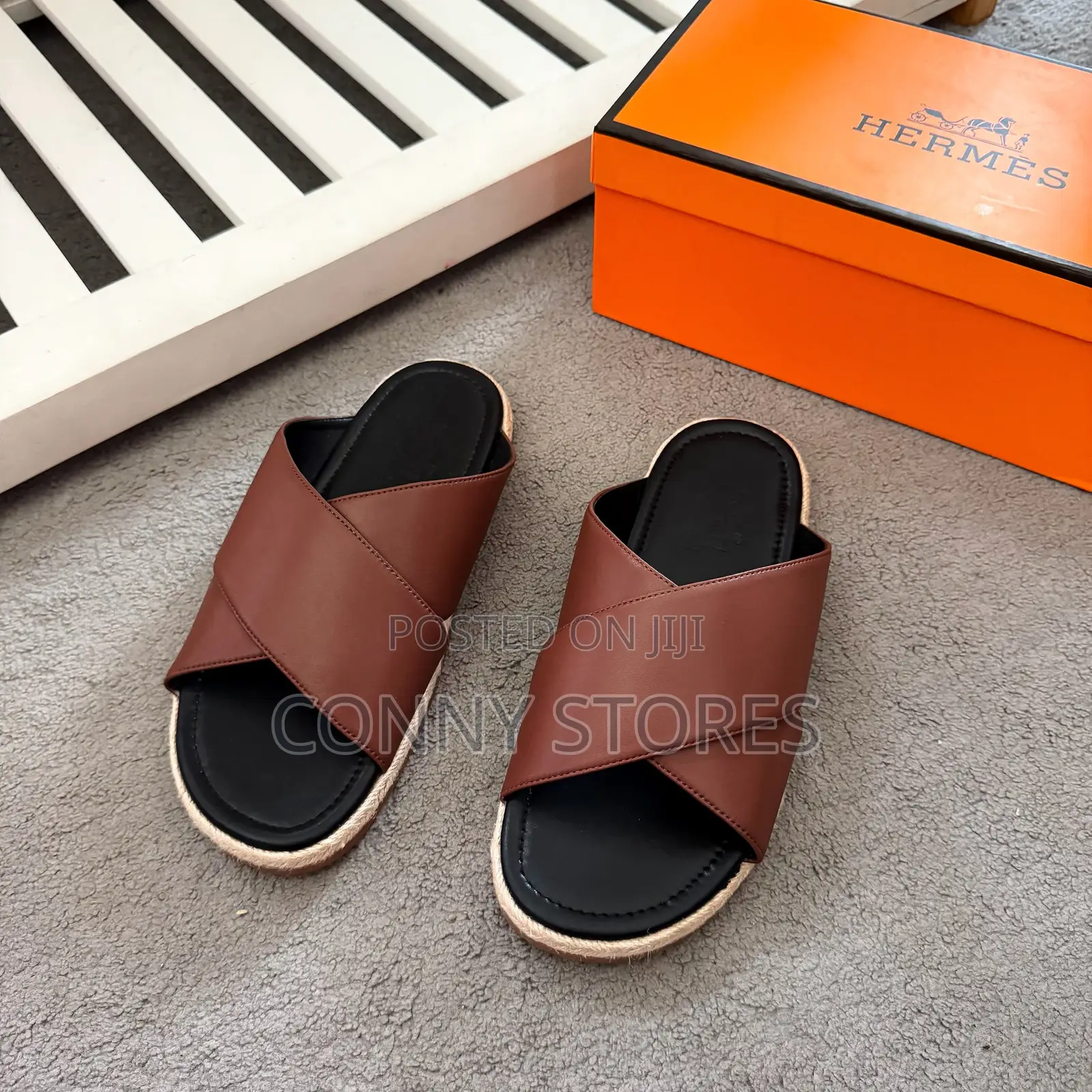 Hermes Woven Slippers