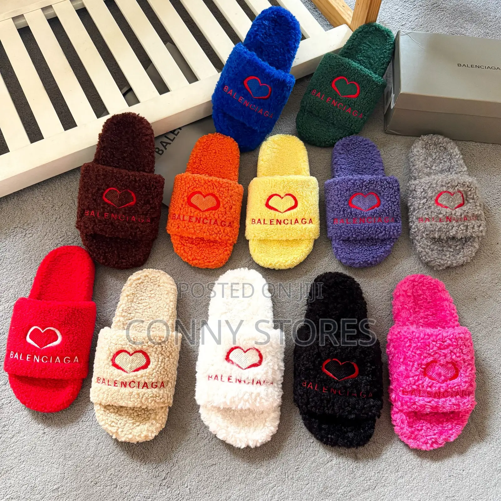 Balenciaga Fur Slides in Store