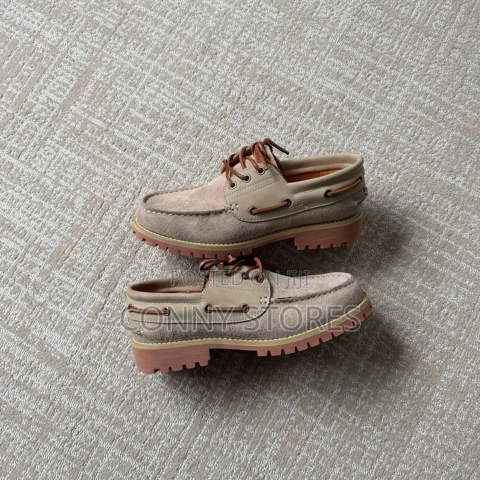 The Authentic 3-Eye Lug Boat Shoes in Lime Washed Cement