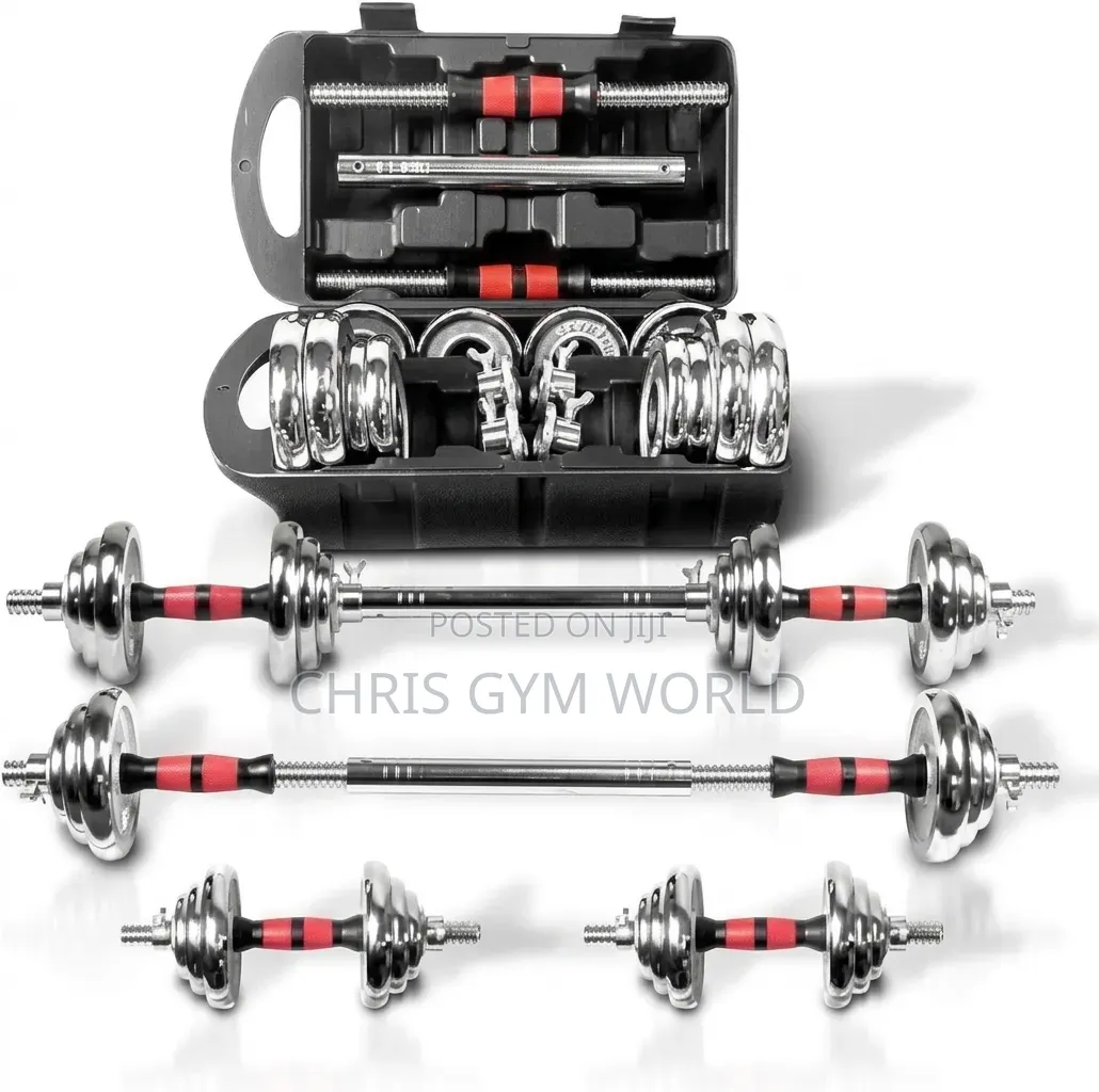 Adjustable 2-in-1 Dumbbell and Barbell Set With a Storage/Carry Case