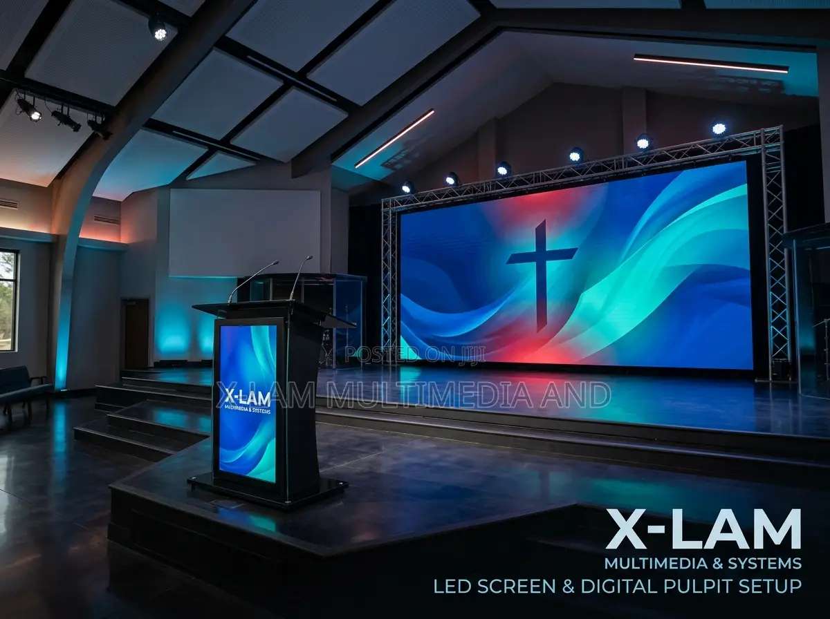 LED Screen Setup for Pulpit and Stage