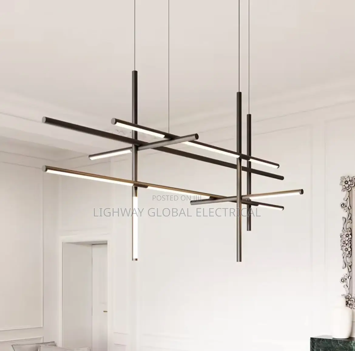 Ab Custom Geometric Square Long Combination Acrlic Modern Chandelier