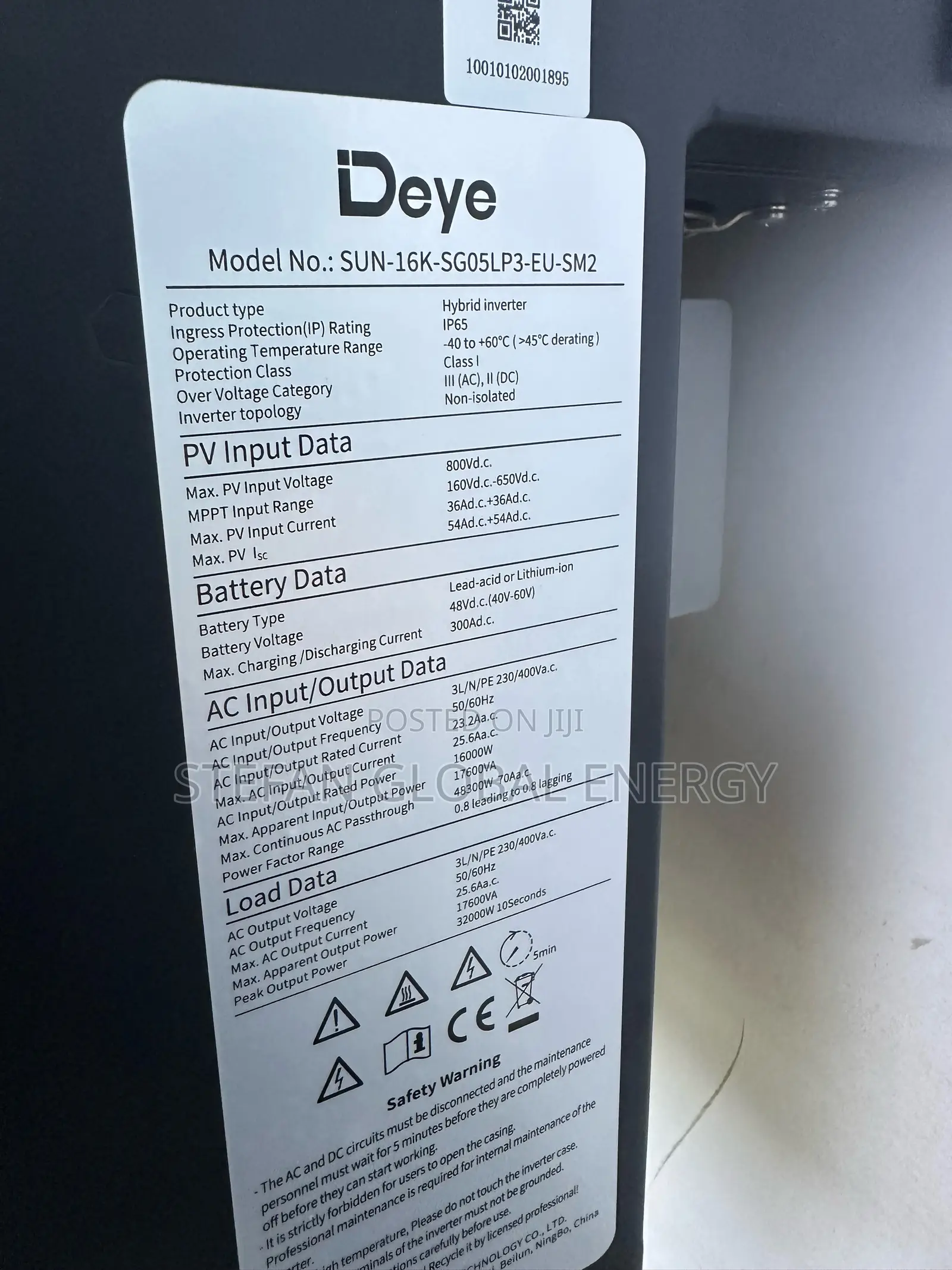 16kw 51.2v Deye Hybrid Inverter