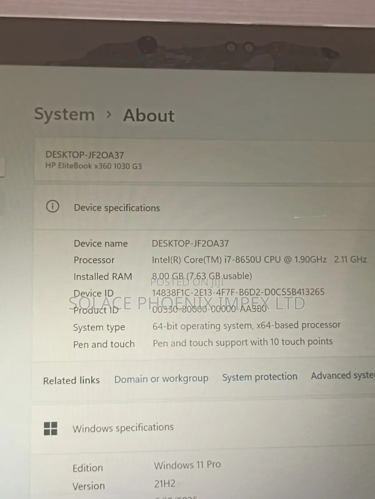 Laptop HP EliteBook X360 1030 G3 8GB Intel Core i7 SSD 512GB
