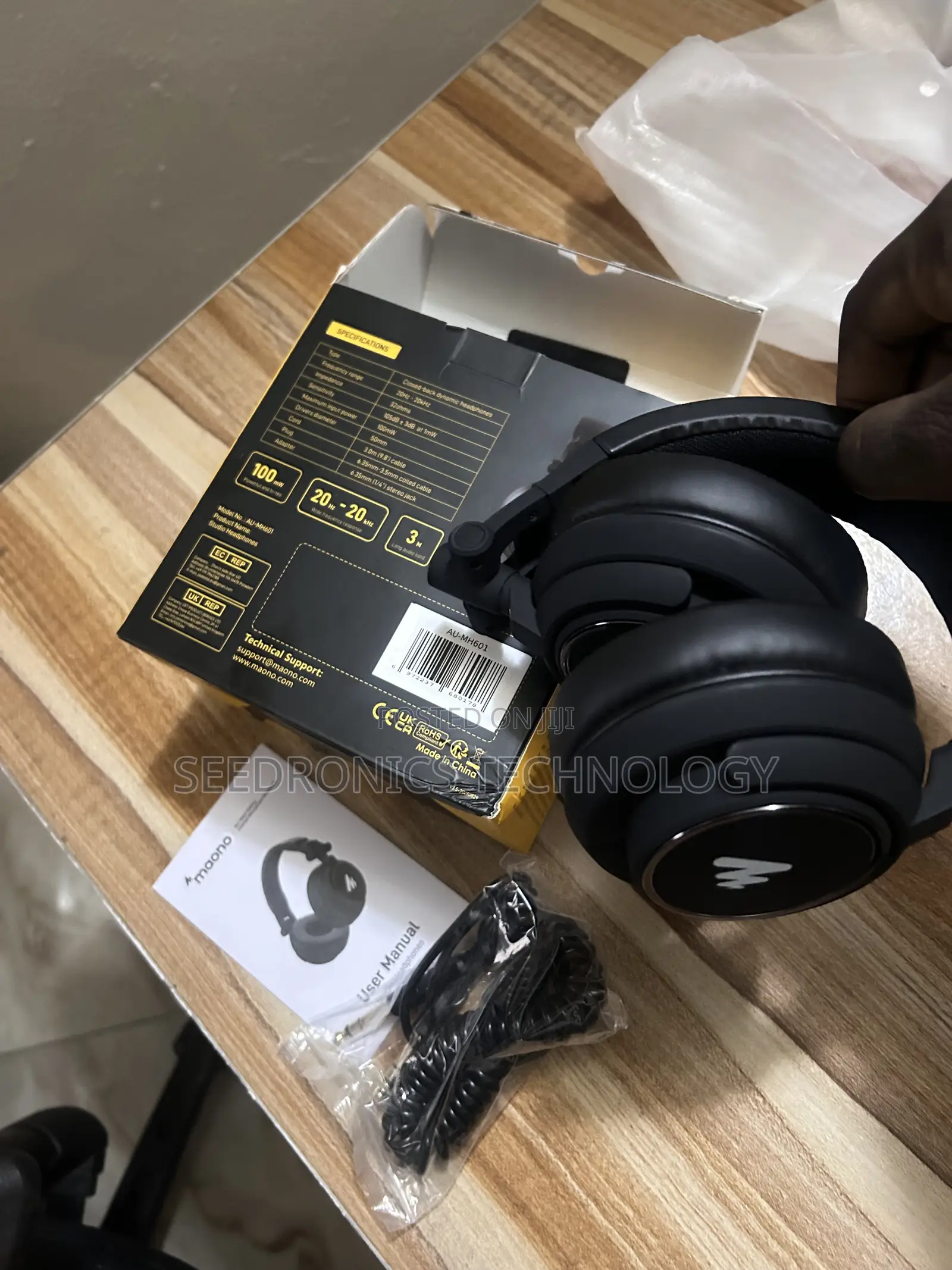 Maono AU-MH601 Studio Headphones – 50mm Drivers | Brand New in Box