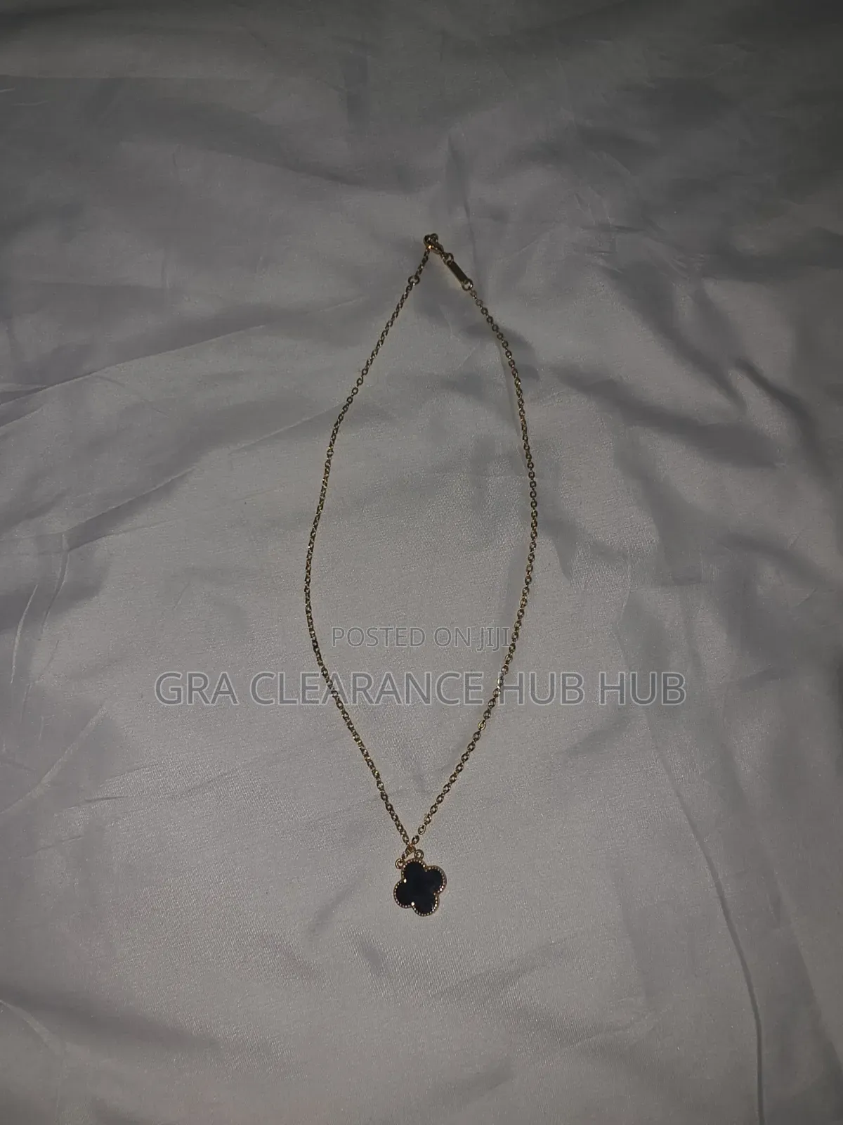 Luxury Van Cleef Inspired Black Clover Necklace