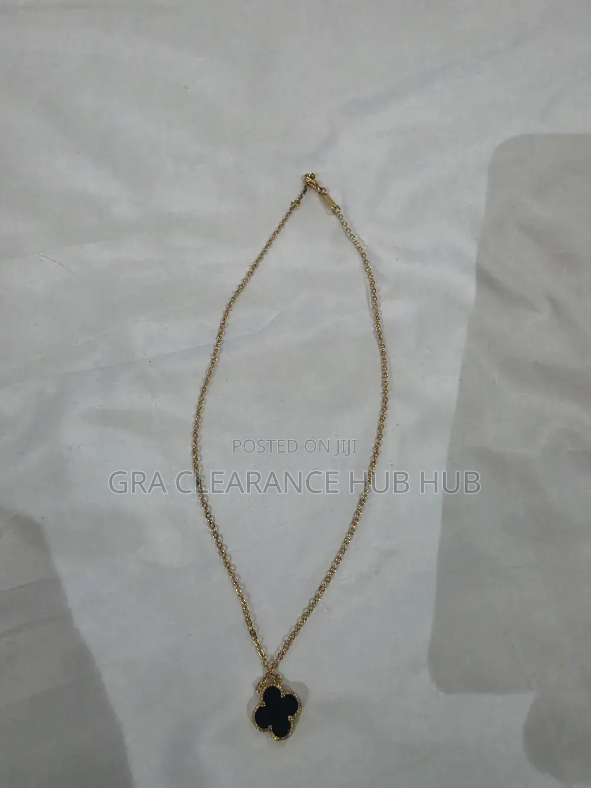 Luxury Van Cleef Inspired Black Clover Necklace