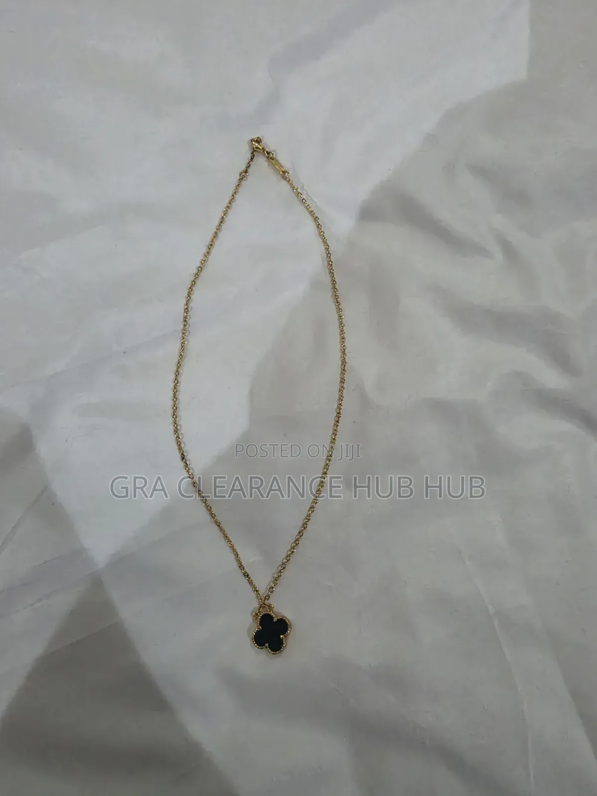 Luxury Van Cleef Inspired Black Clover Necklace